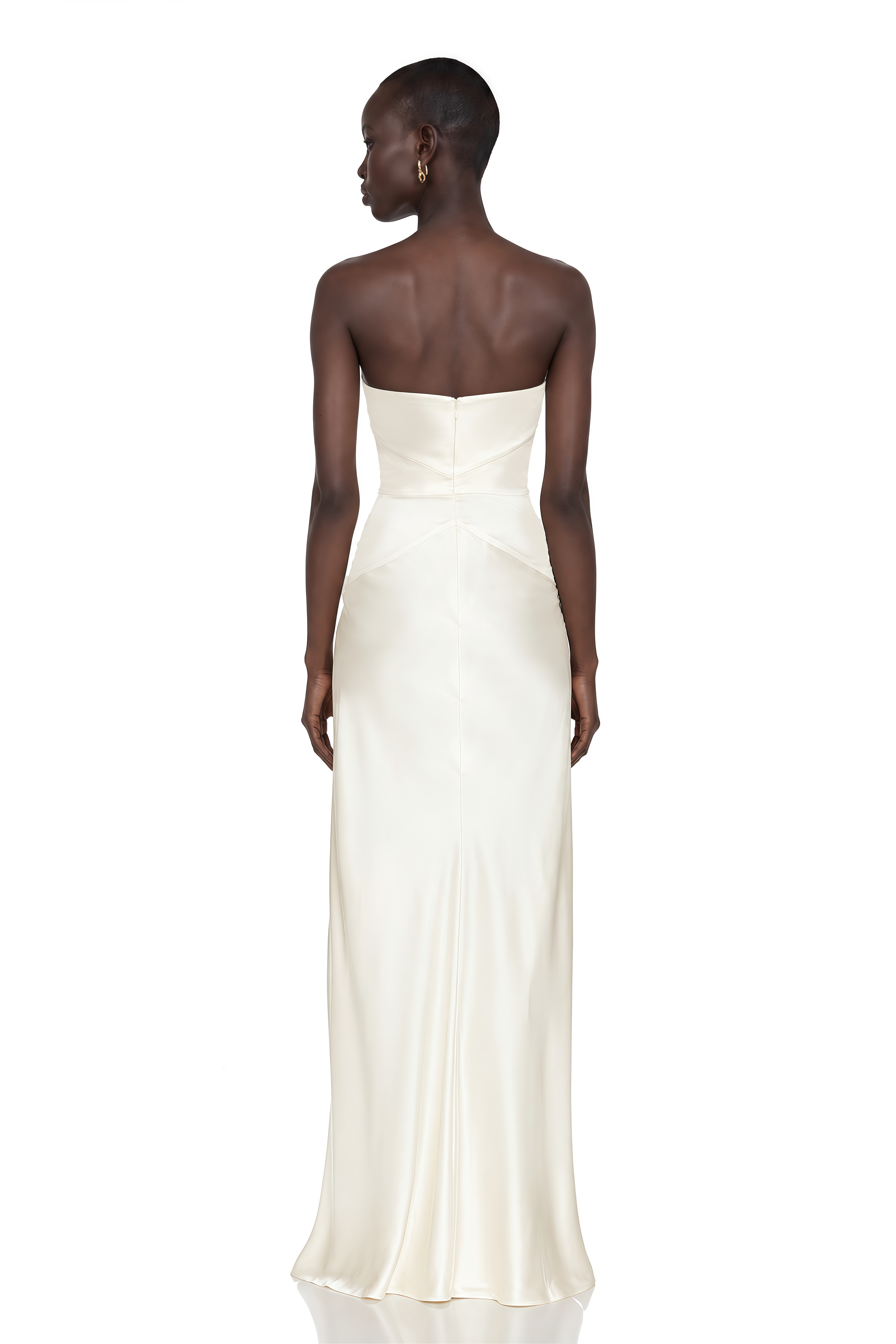 Ramona White Cut-Out Bow Pleated Maxi Dress