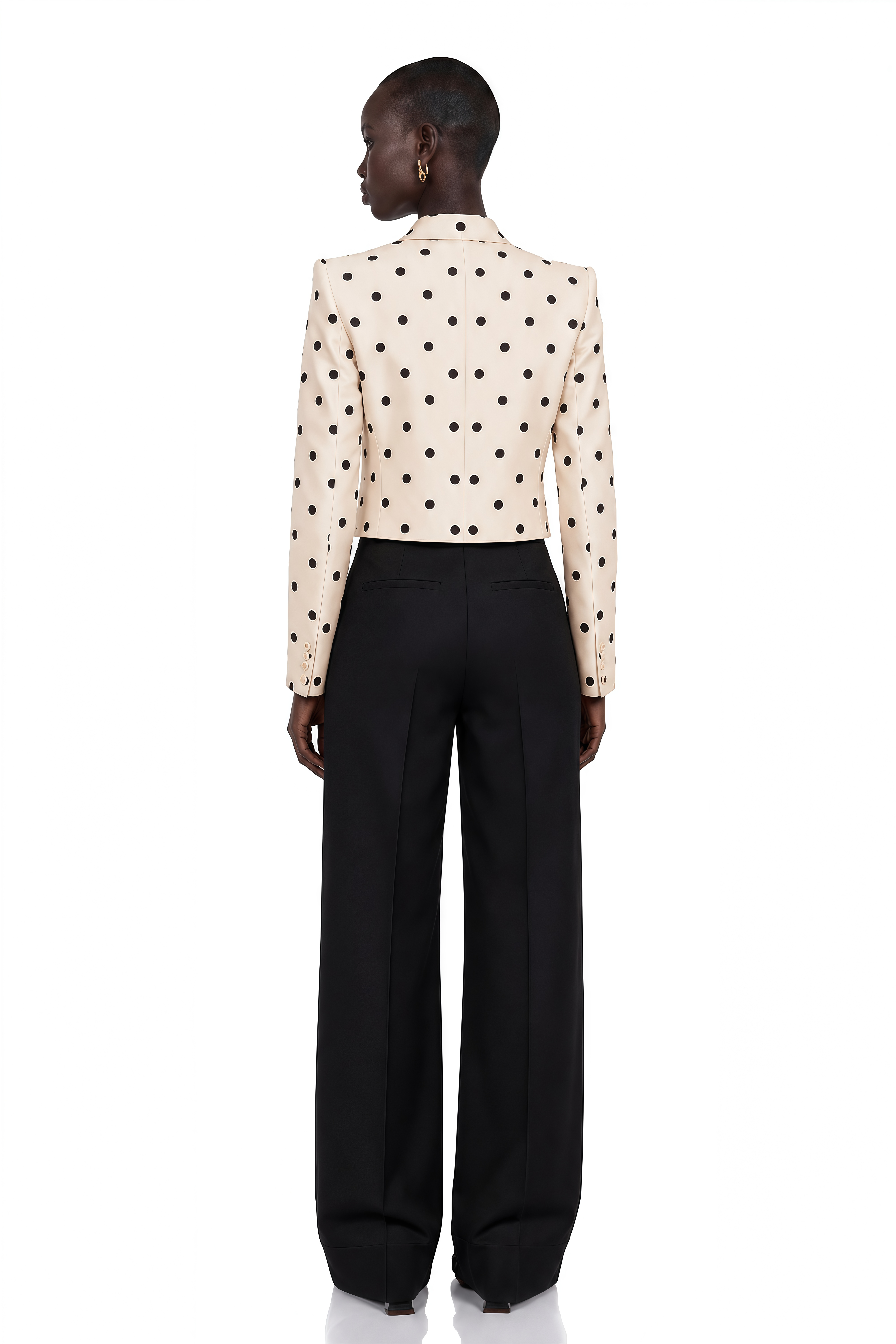 Valentine White Bowknot Polka Dot Short Jacket