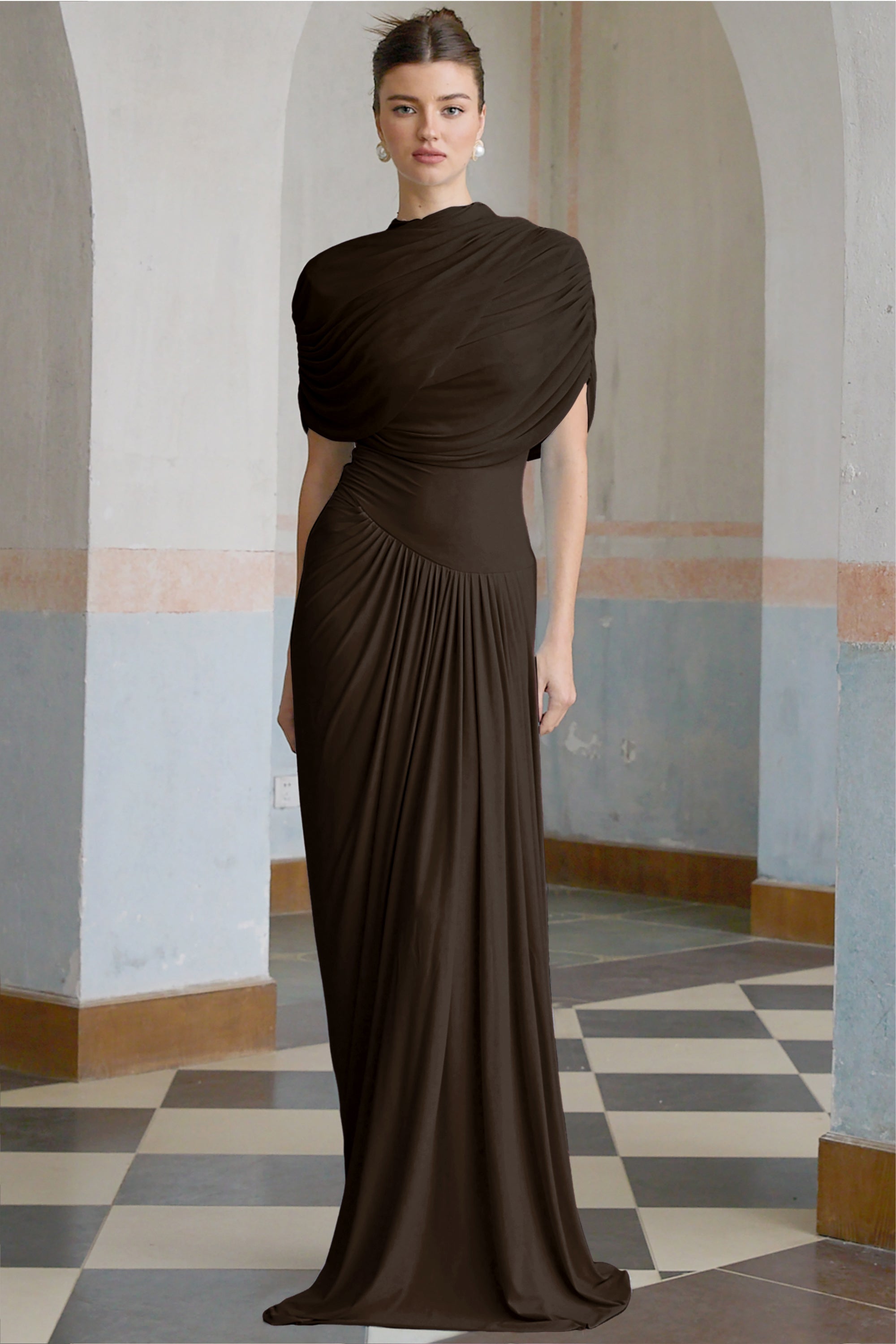 Asymmetric Pleated Dress