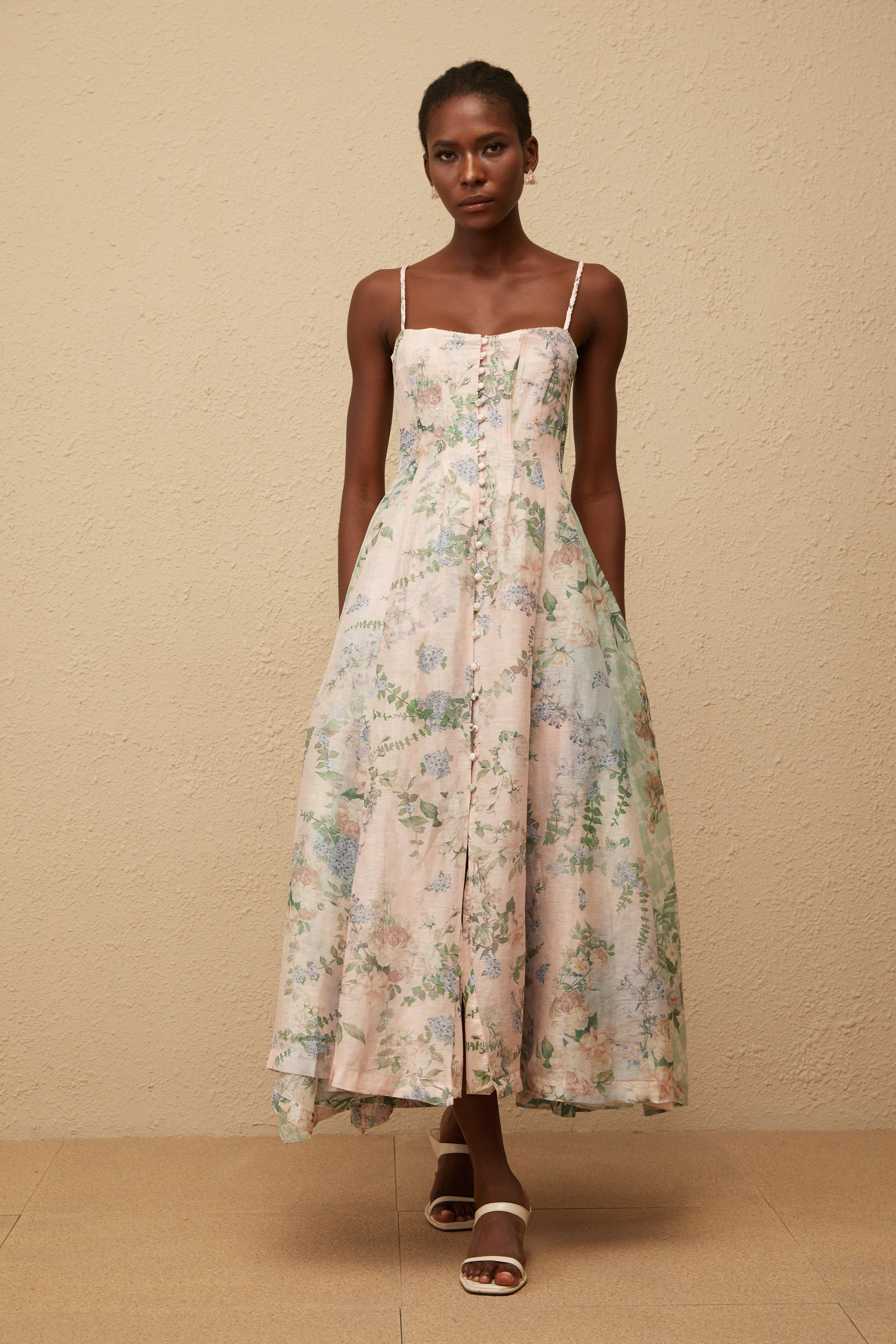 Aurore Pink Floral Print Maxi Dress (Final Sale-US Only)