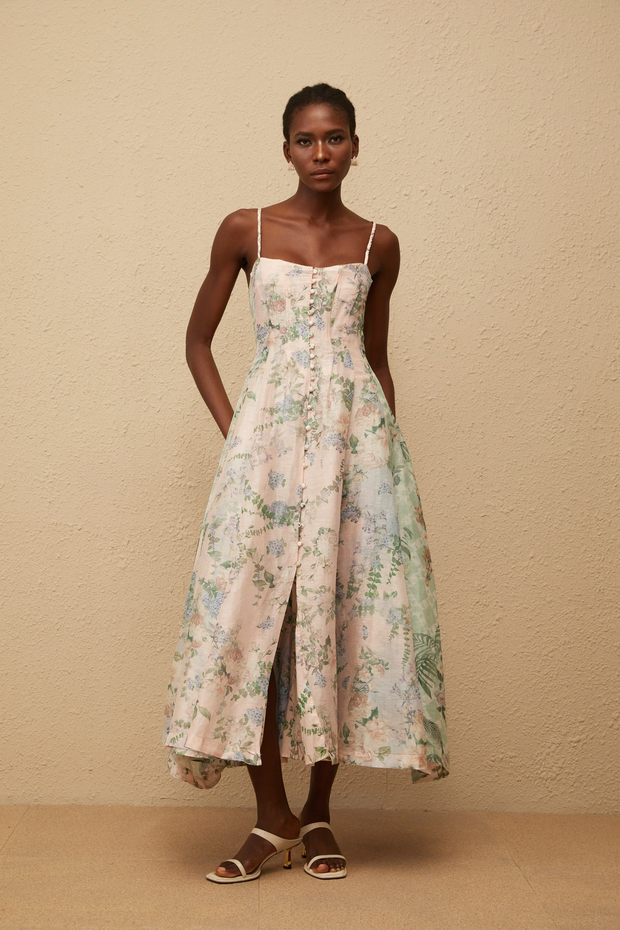 Aurore Pink Floral Print Maxi Dress (Final Sale-US Only)