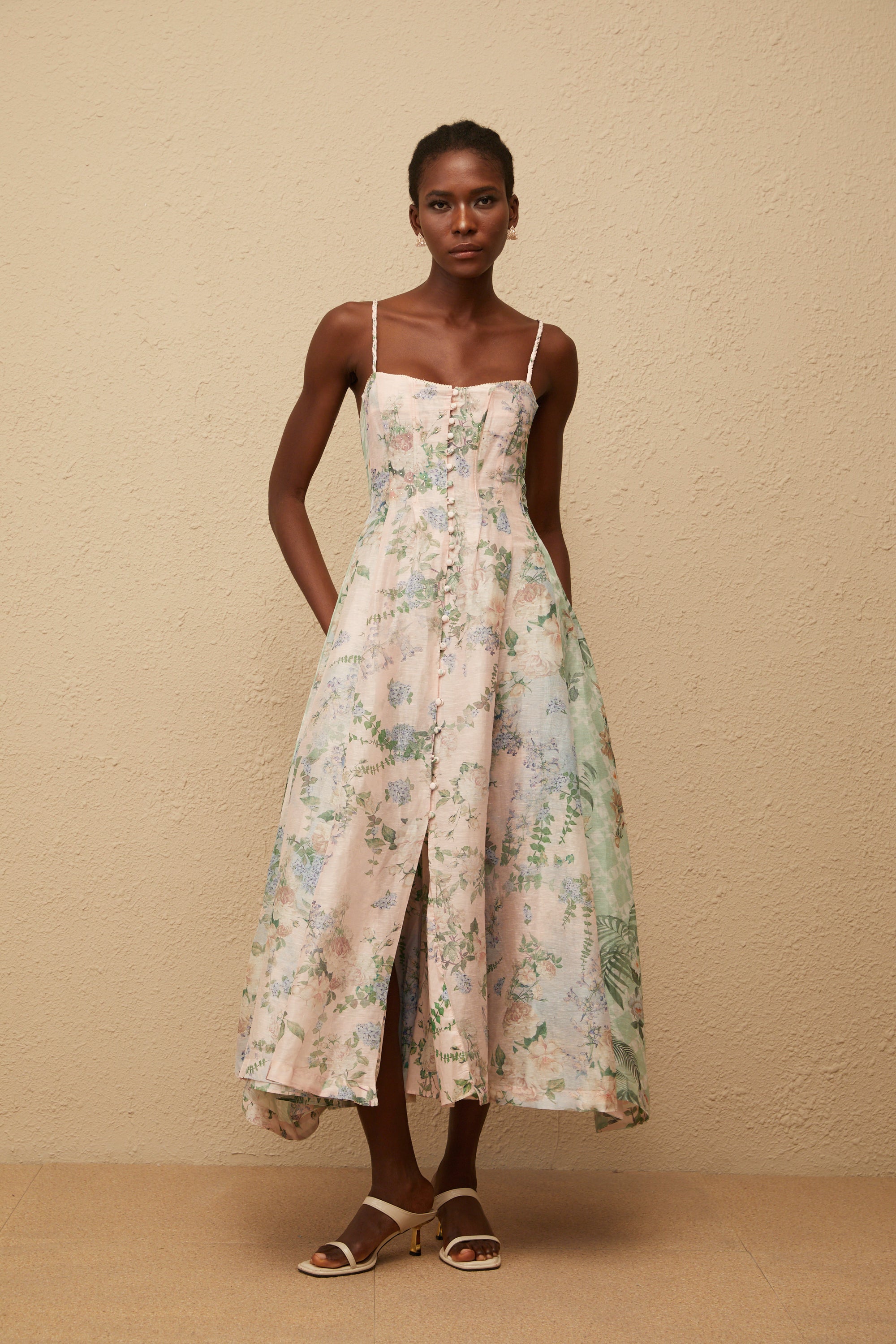 Aurore Pink Floral Print Maxi Dress (Final Sale-US Only)