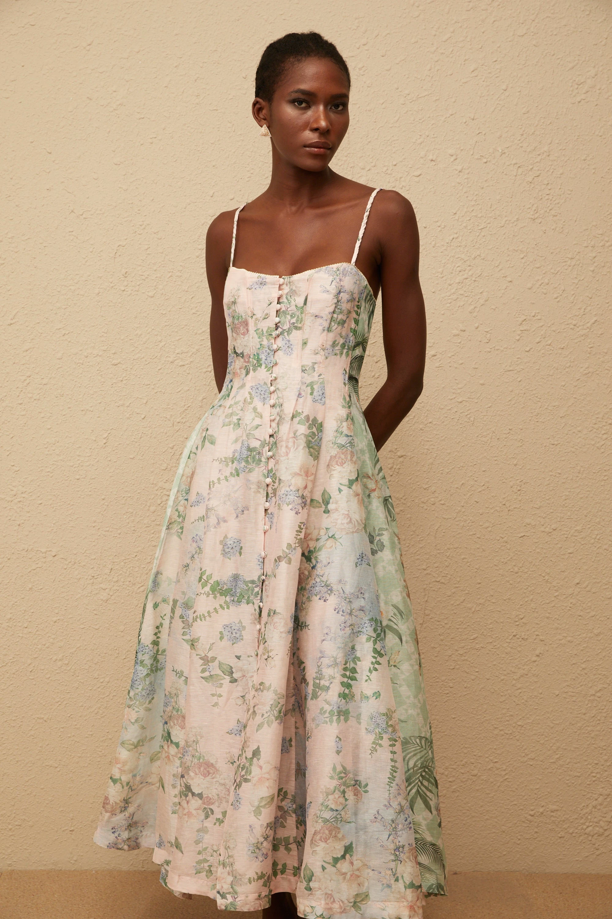 Aurore Pink Floral Print Maxi Dress (Final Sale-US Only)