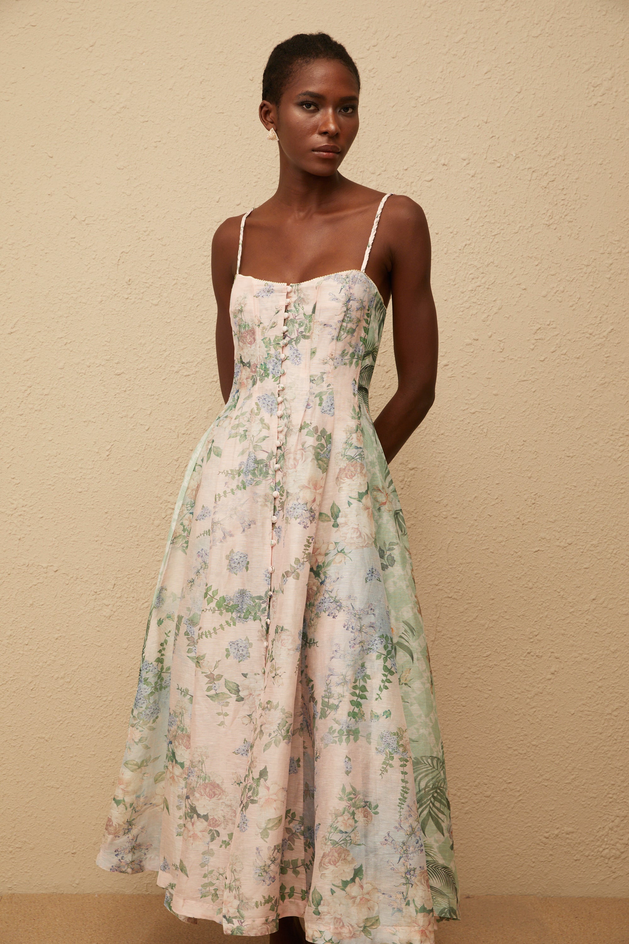 Aurore Pink Floral Print Maxi Dress (Final Sale-US Only)