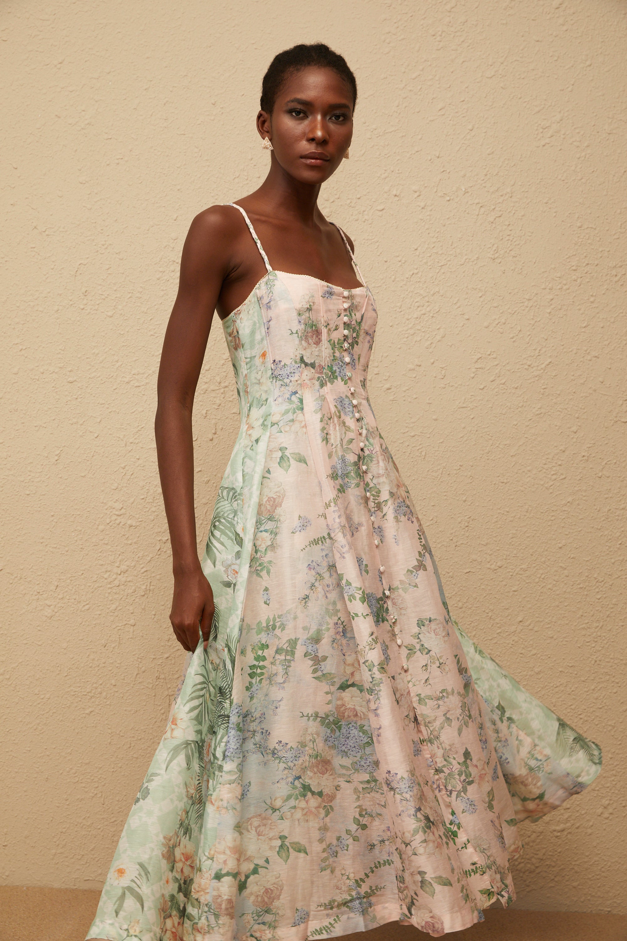 Aurore Pink Floral Print Maxi Dress (Final Sale-US Only)