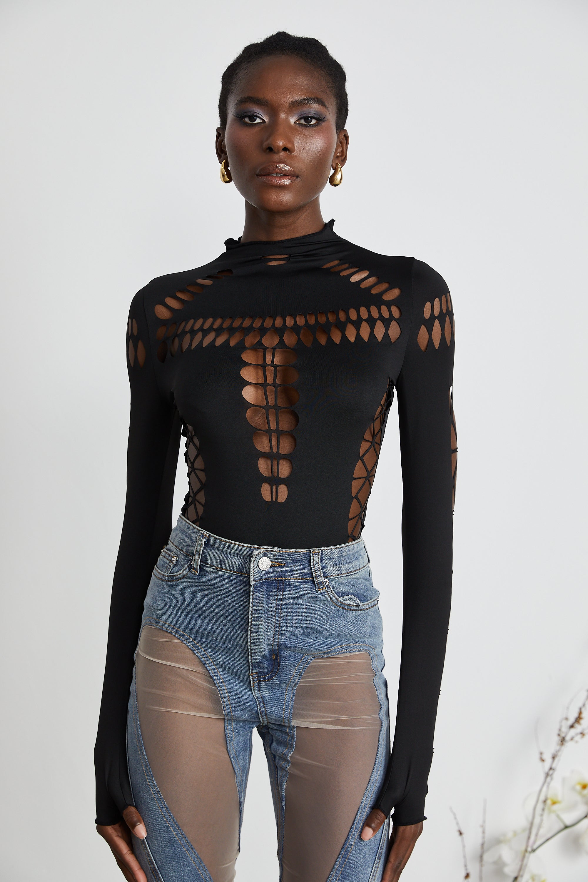 Capriana Long-Sleeve Cutout Bodysuit – Miss Rosier - Women's