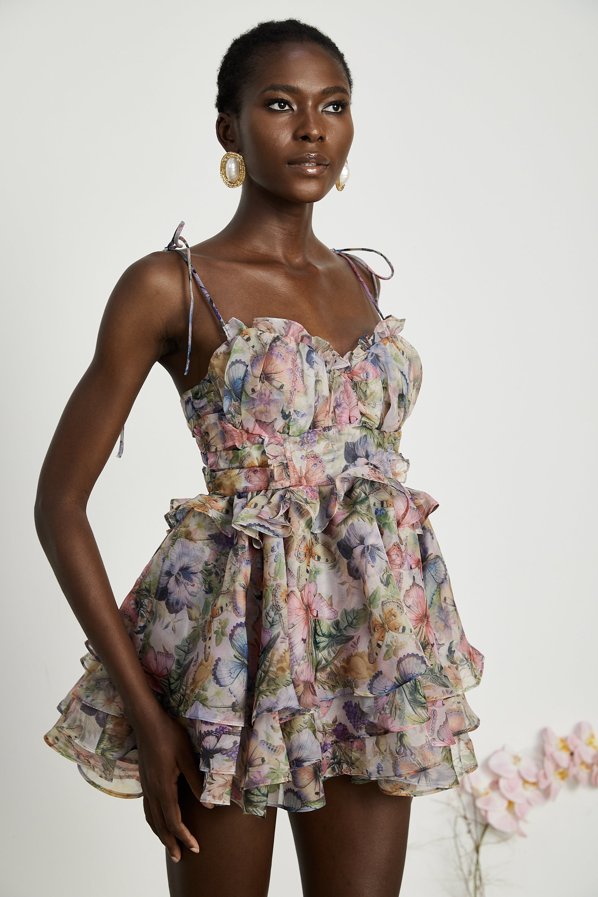 Juliette floral print pleated mini dress – Miss Rosier - Women's