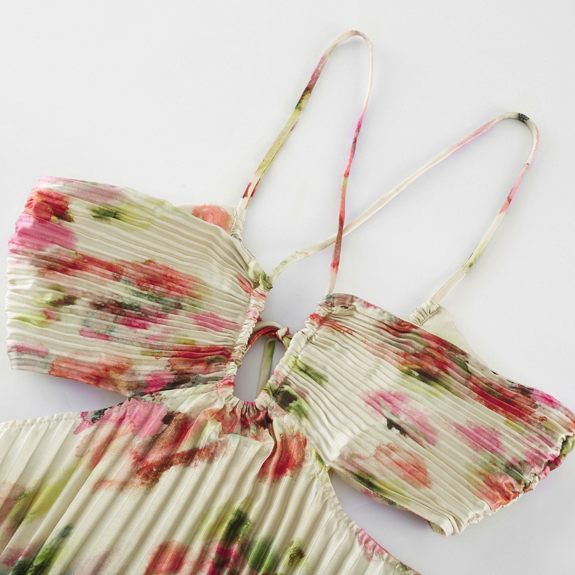 Andréa cut-out floral-print pleated maxi dress – Miss Rosier