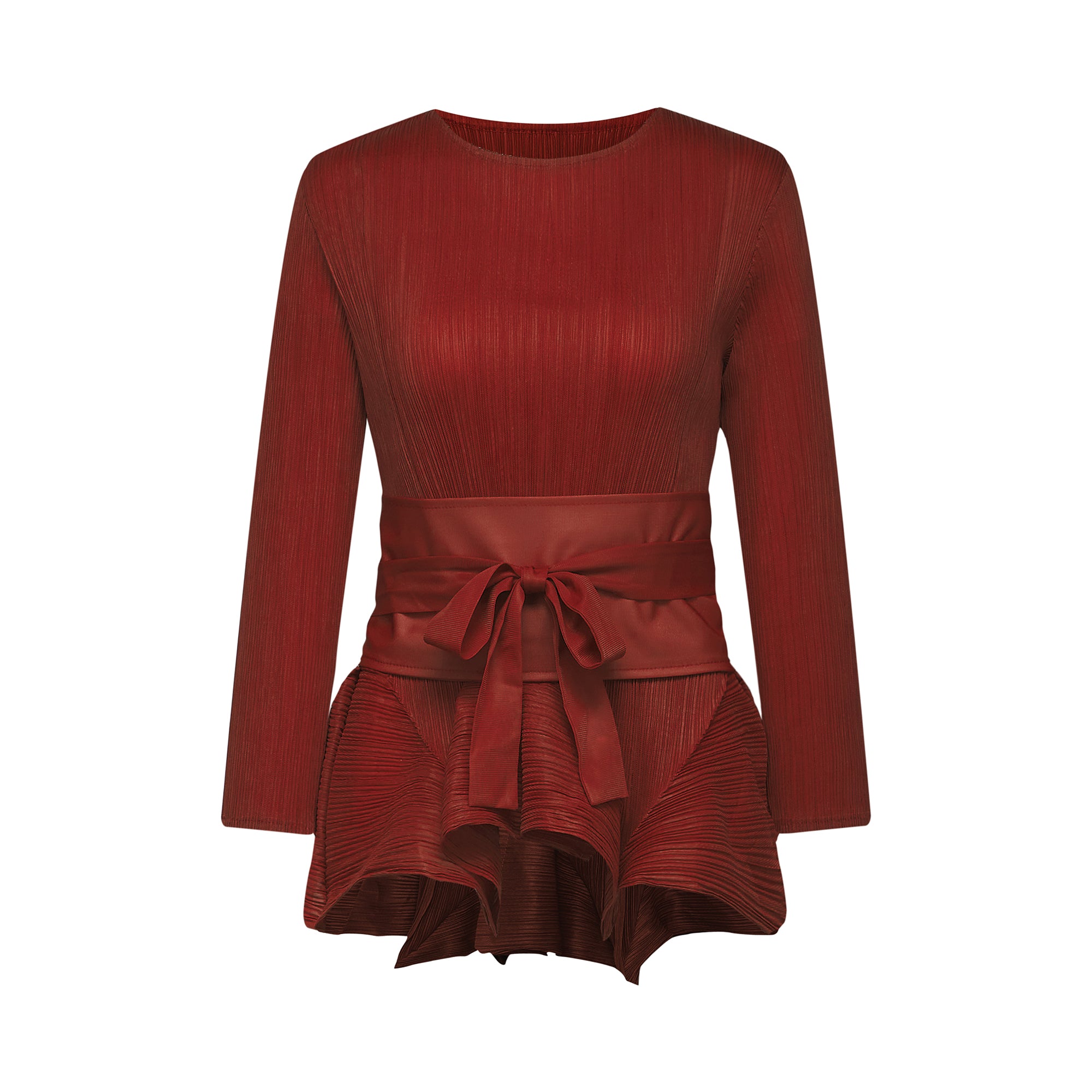 Margaux Bow-Tie Pleated Top & Skirt Matching Set