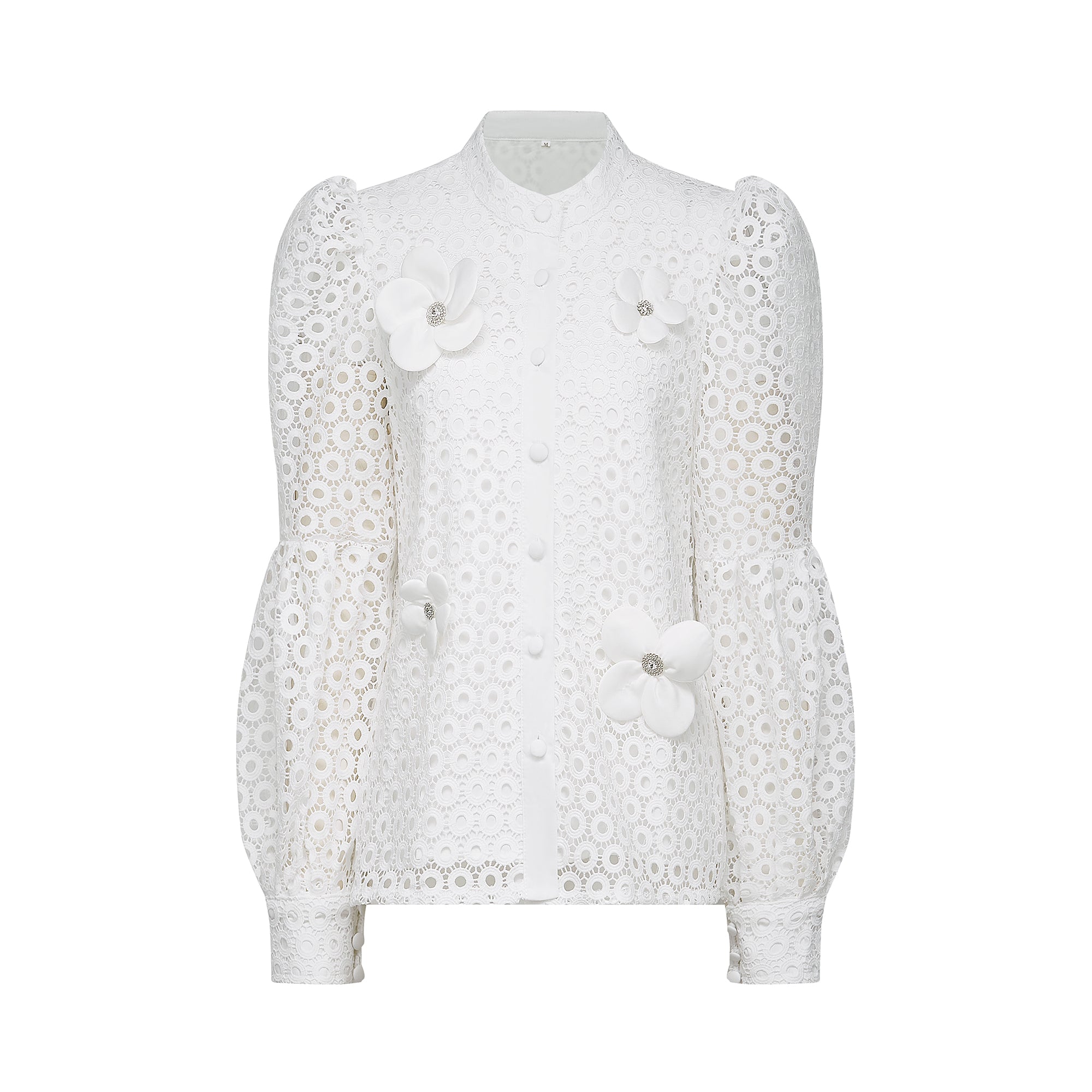 Calla Faux-Flower Cut-Out Blouse & Shorts Matching Set