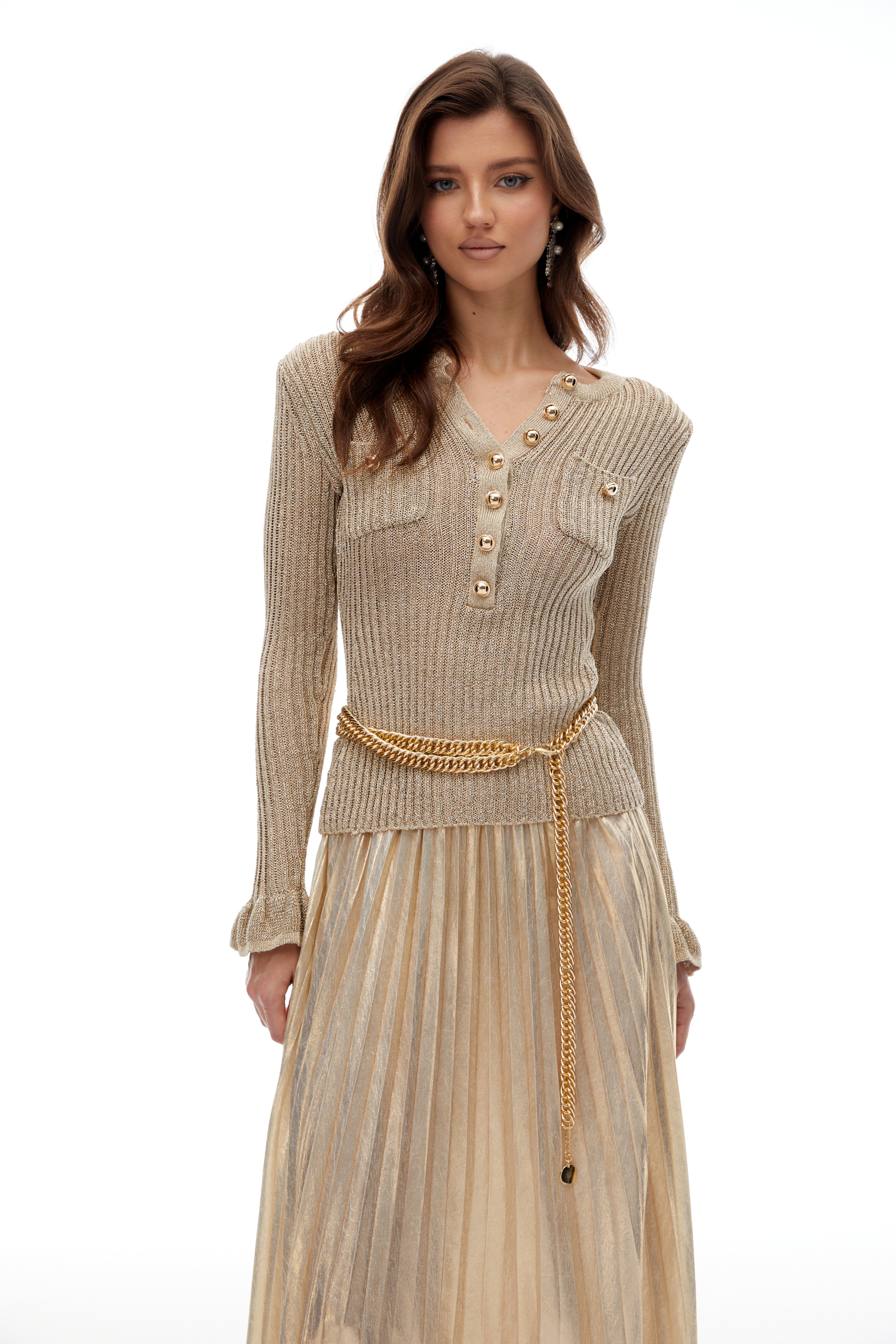 missy empire skylar gold metallic knit dress Hermosa Pleated Maxi – Miss Rosier Midi