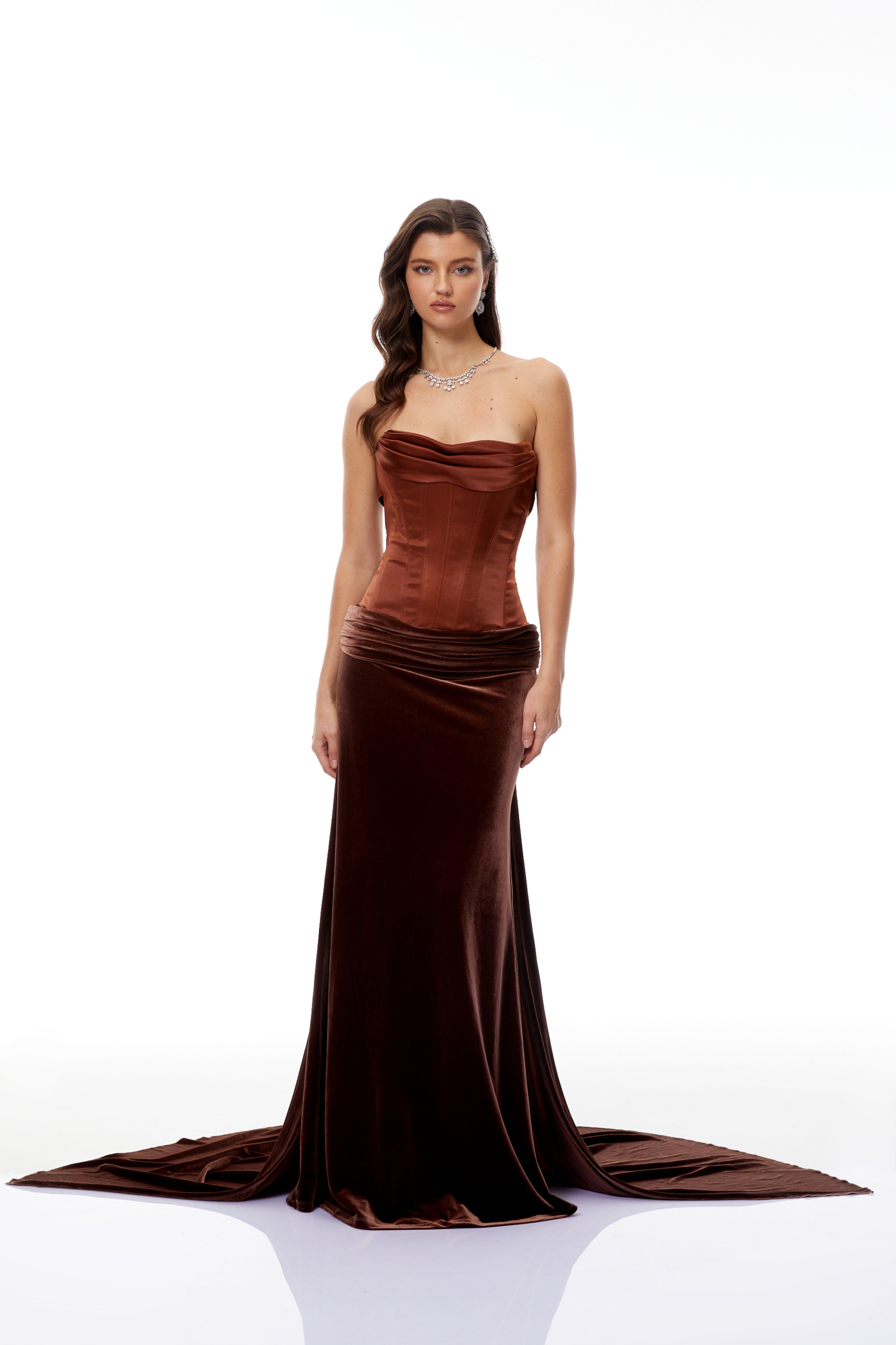 Brown Velvet Dress