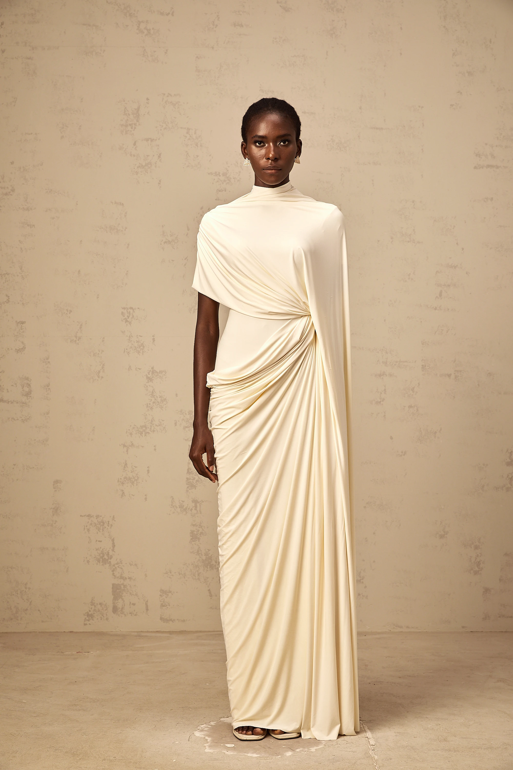 Asymmetrical Draped Cape & Dress