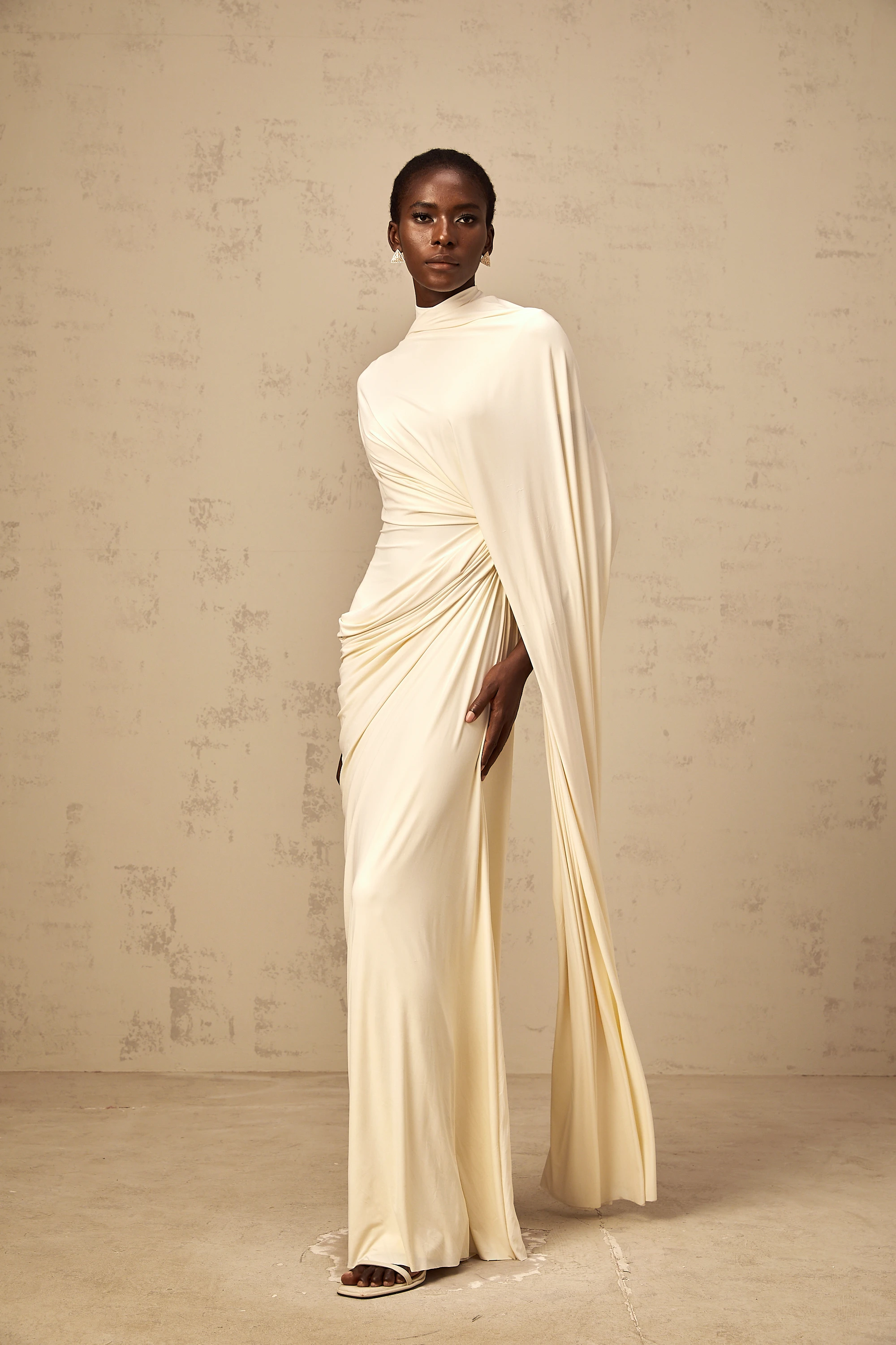 Asymmetrical Draped Cape & Dress