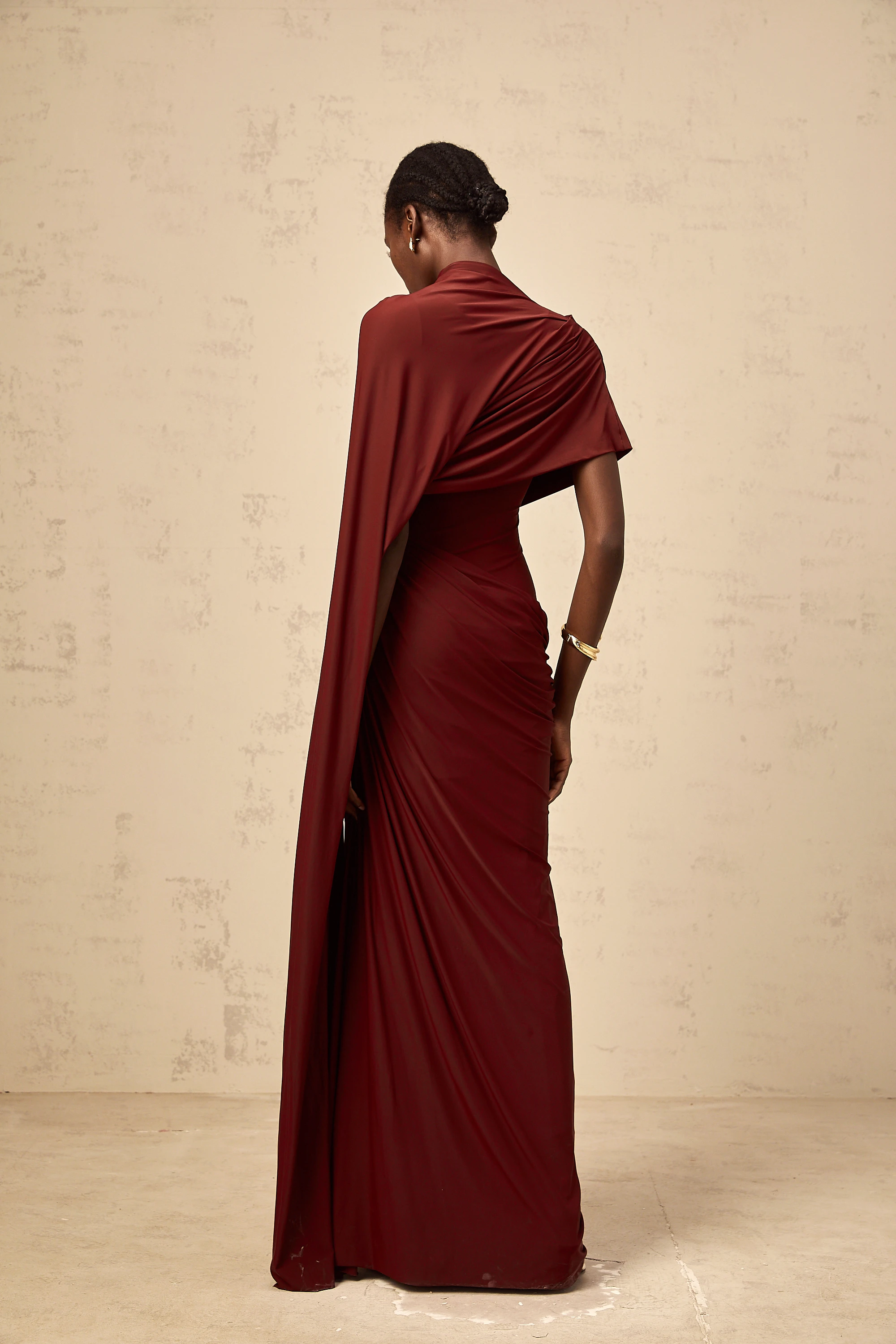 Asymmetrical Draped Cape & Dress