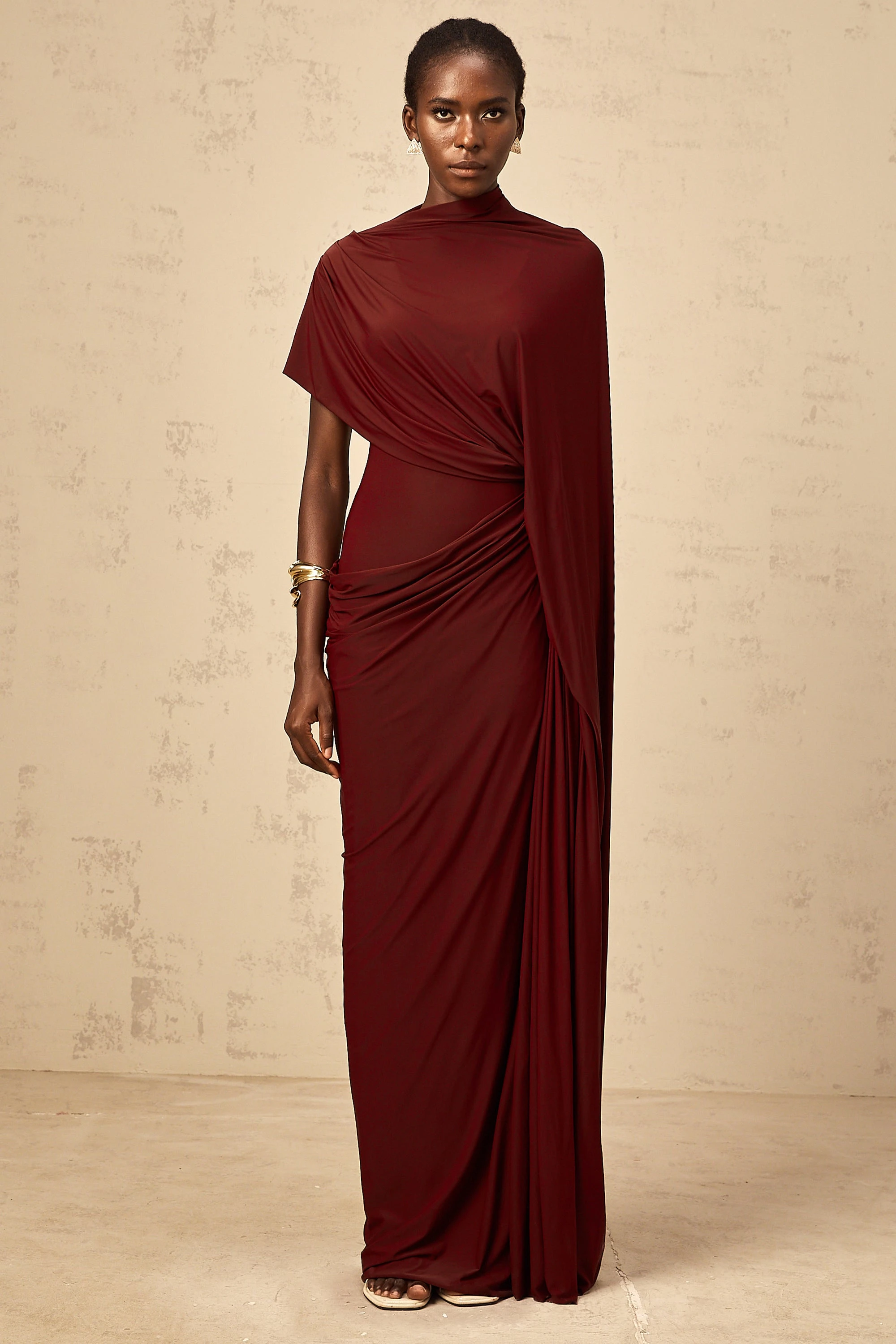 Asymmetrical Draped Cape & Dress