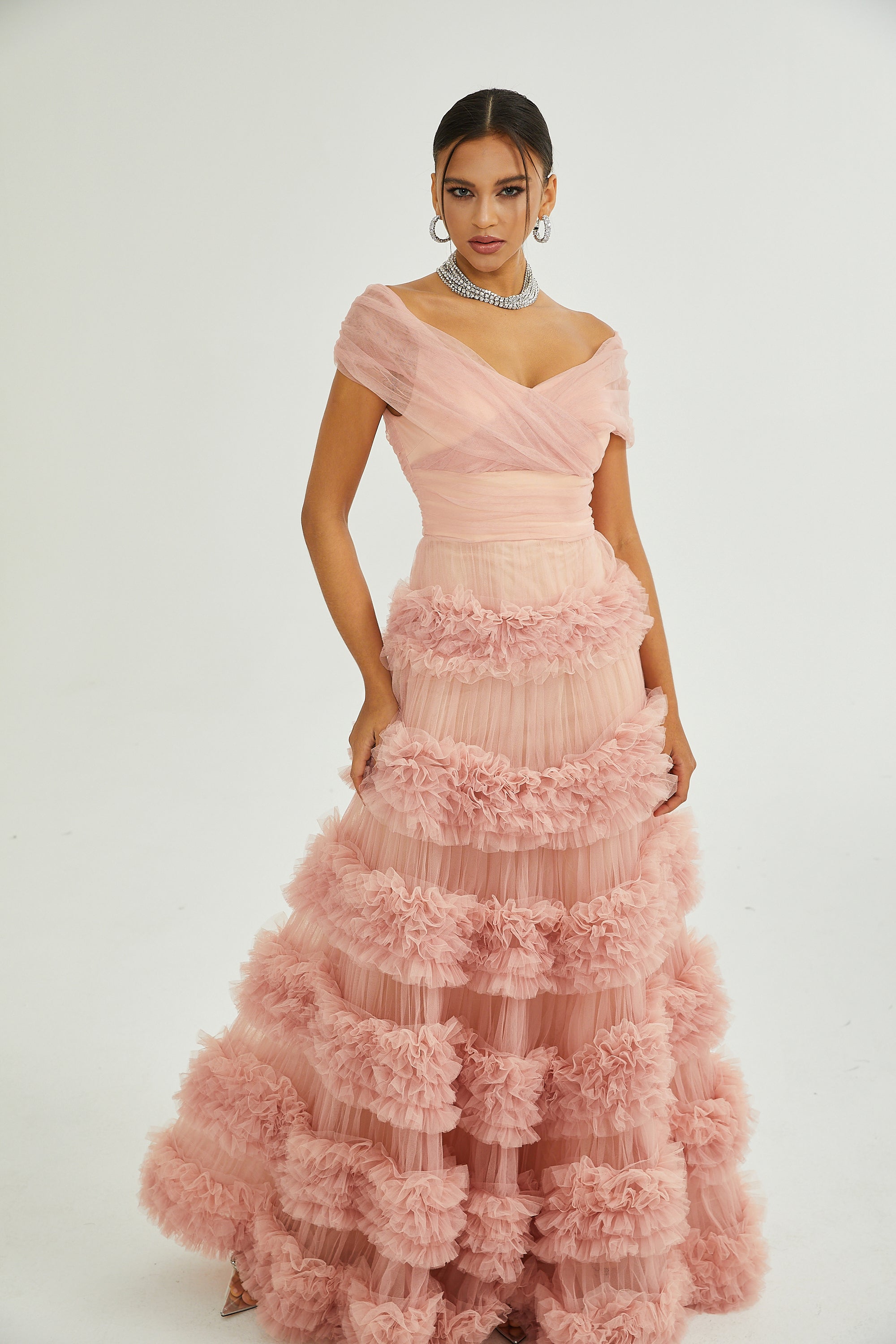 Pink Tiered Maxi Dress