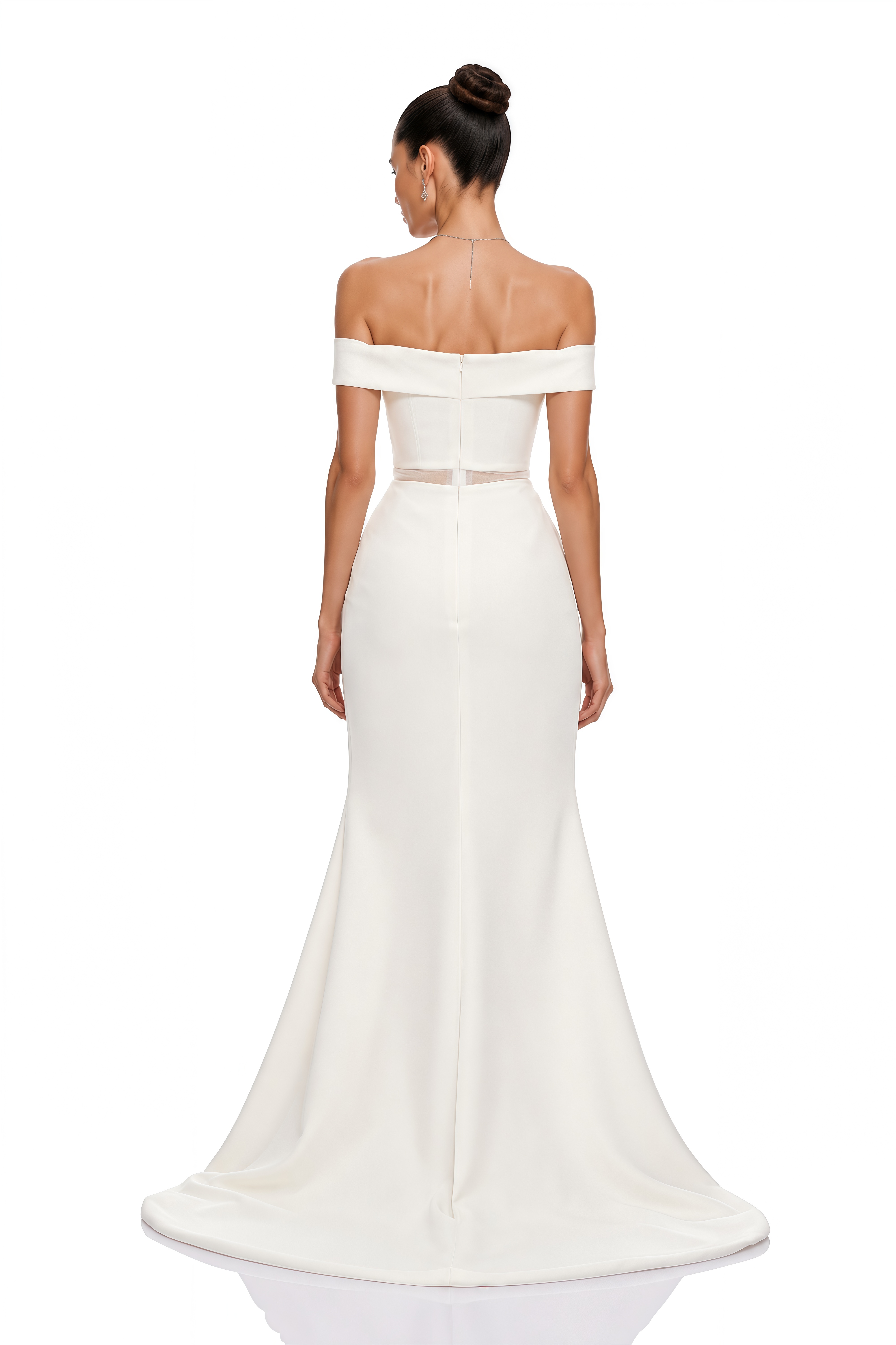 Ingrid White Off Shoulder Mermaid Maxi Dress