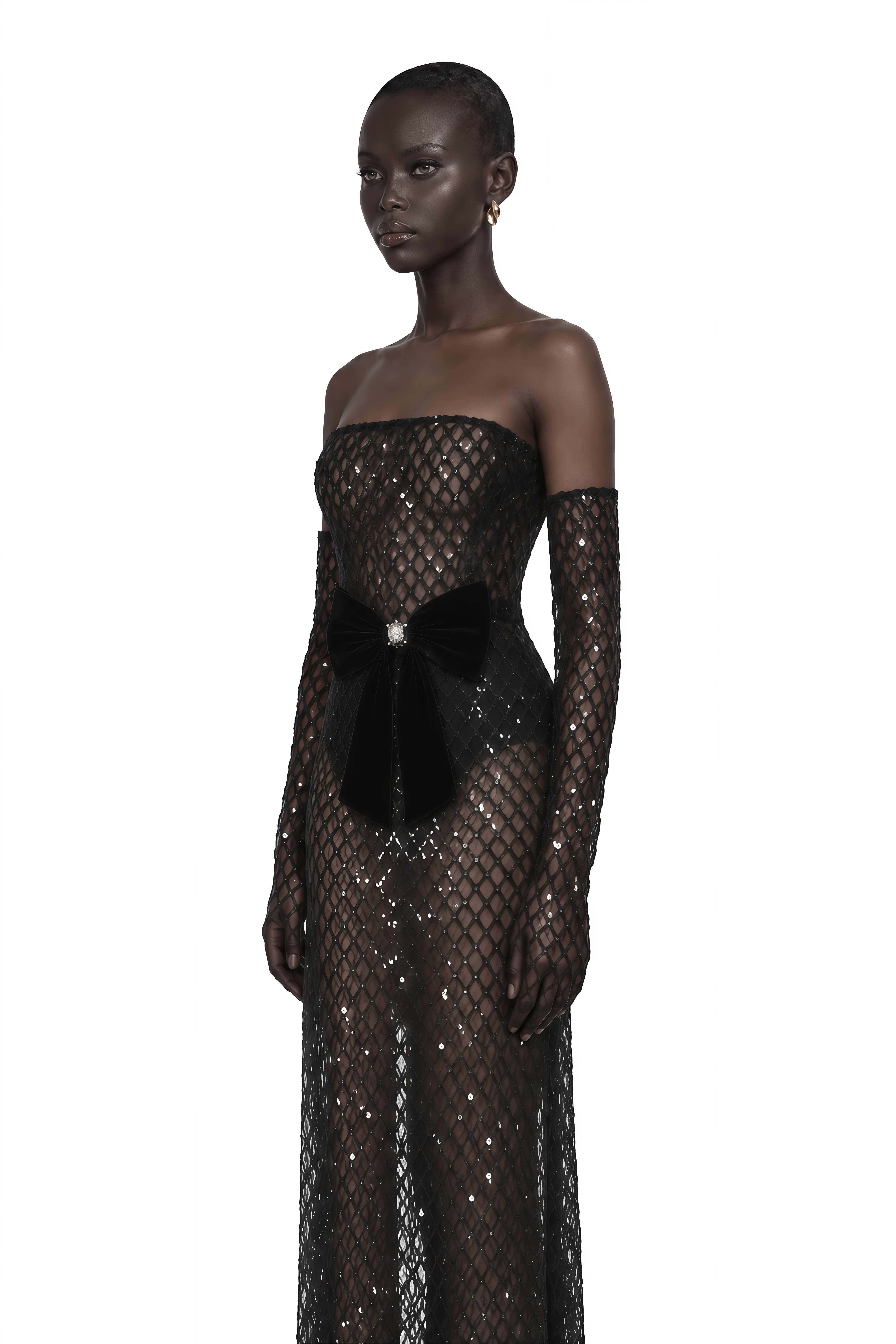 Josie Black Maxi Dress with Bow Detail