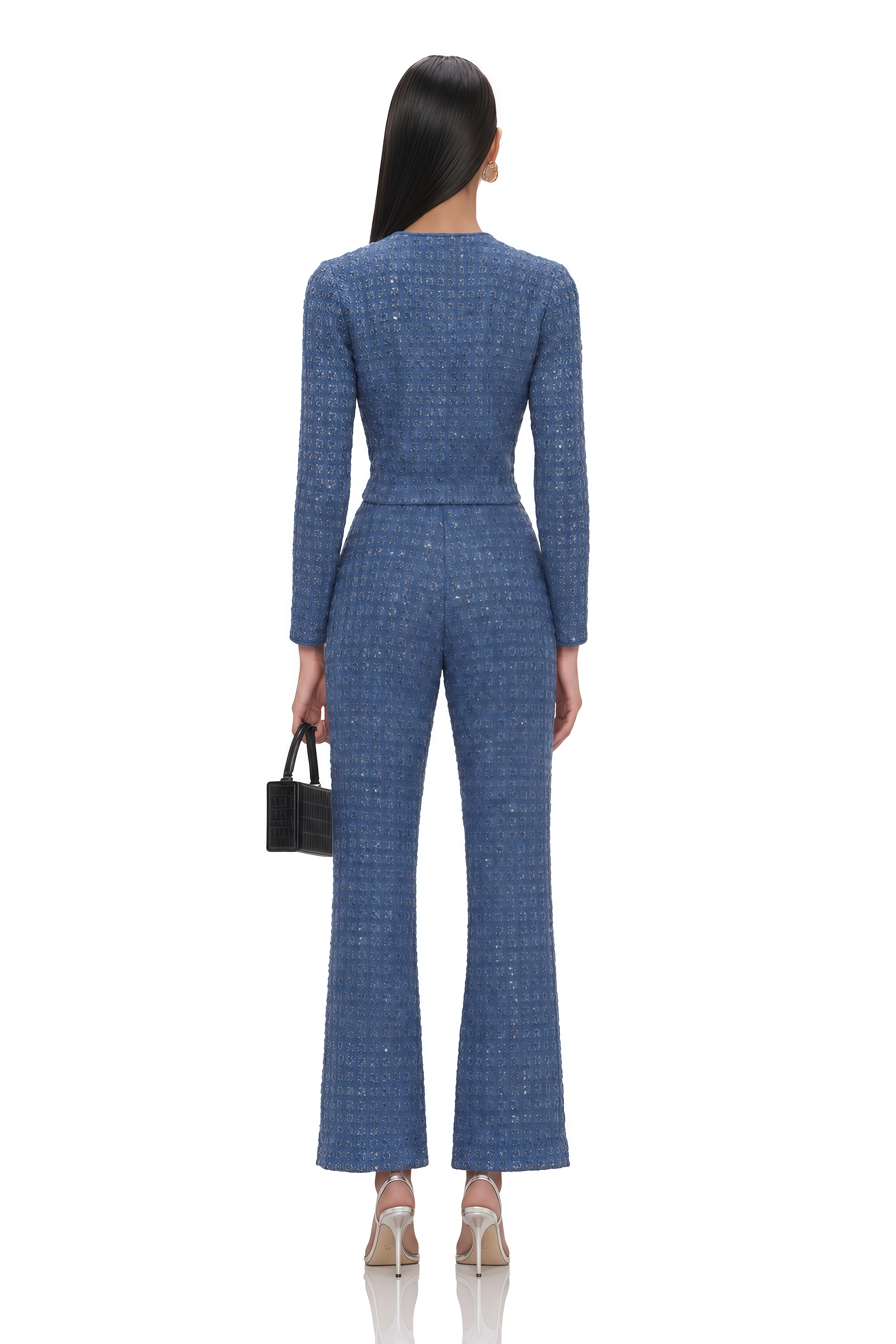 Ghislaine Sequin-Embellished Jacket & Trousers Matching Set