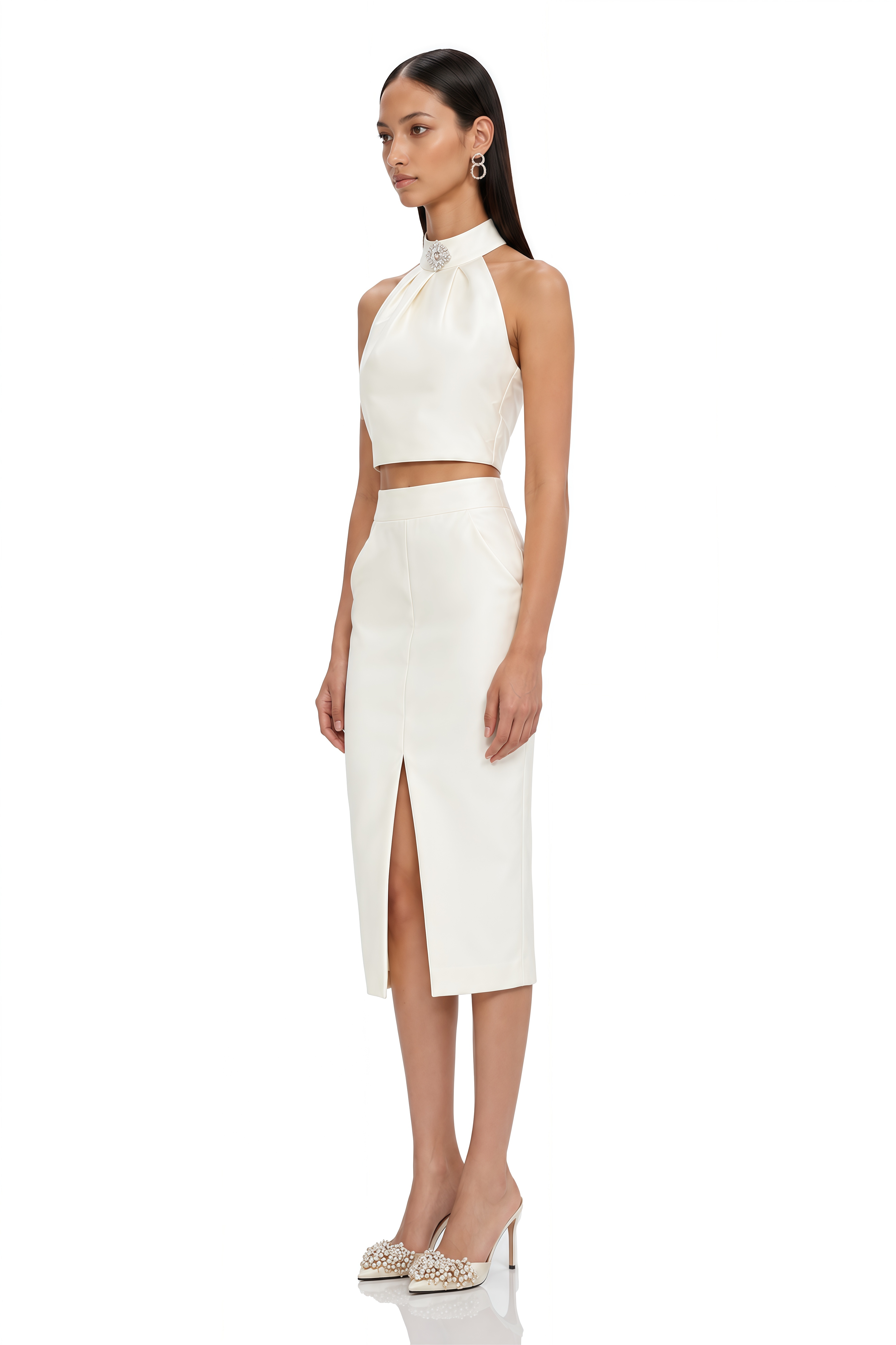 Manon White Top & Skirt Matching Set