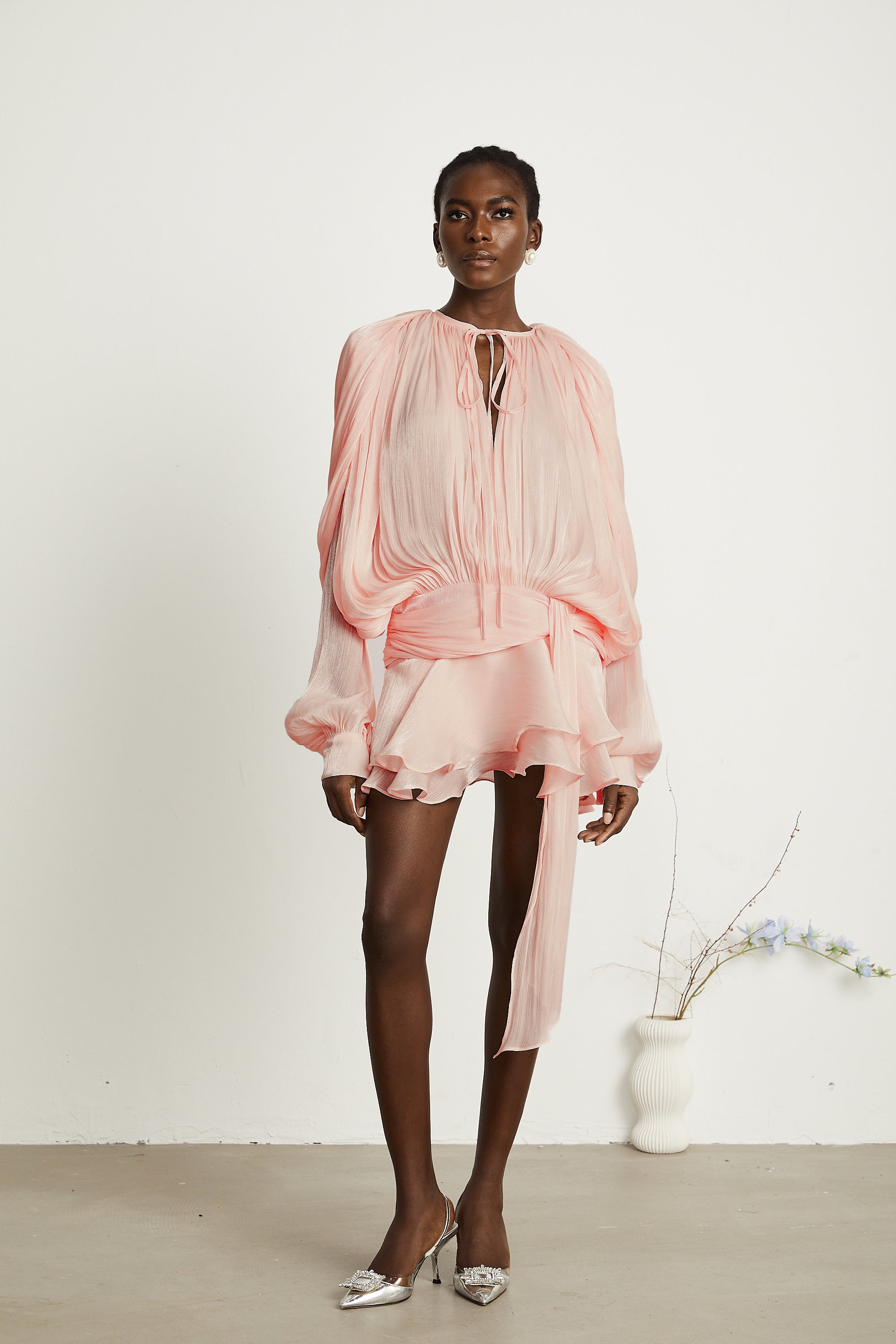 トップス Rosy Monster /gorgeous mini frill tunic Eugénie Pink Fully Pleated Ruffled Mini Dress – Miss Rosier