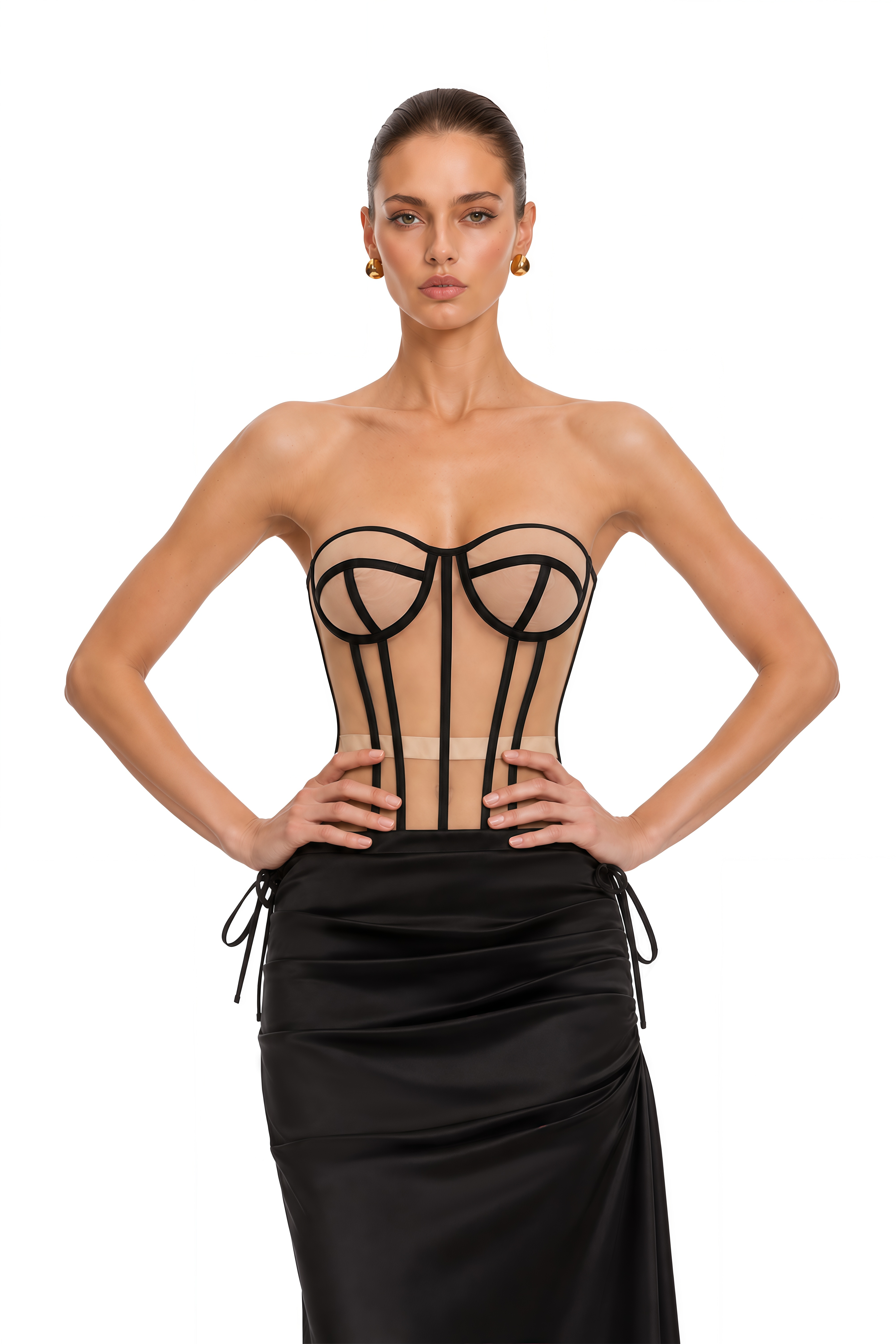 Alejandro Black Corset Top & Black Skirt Set