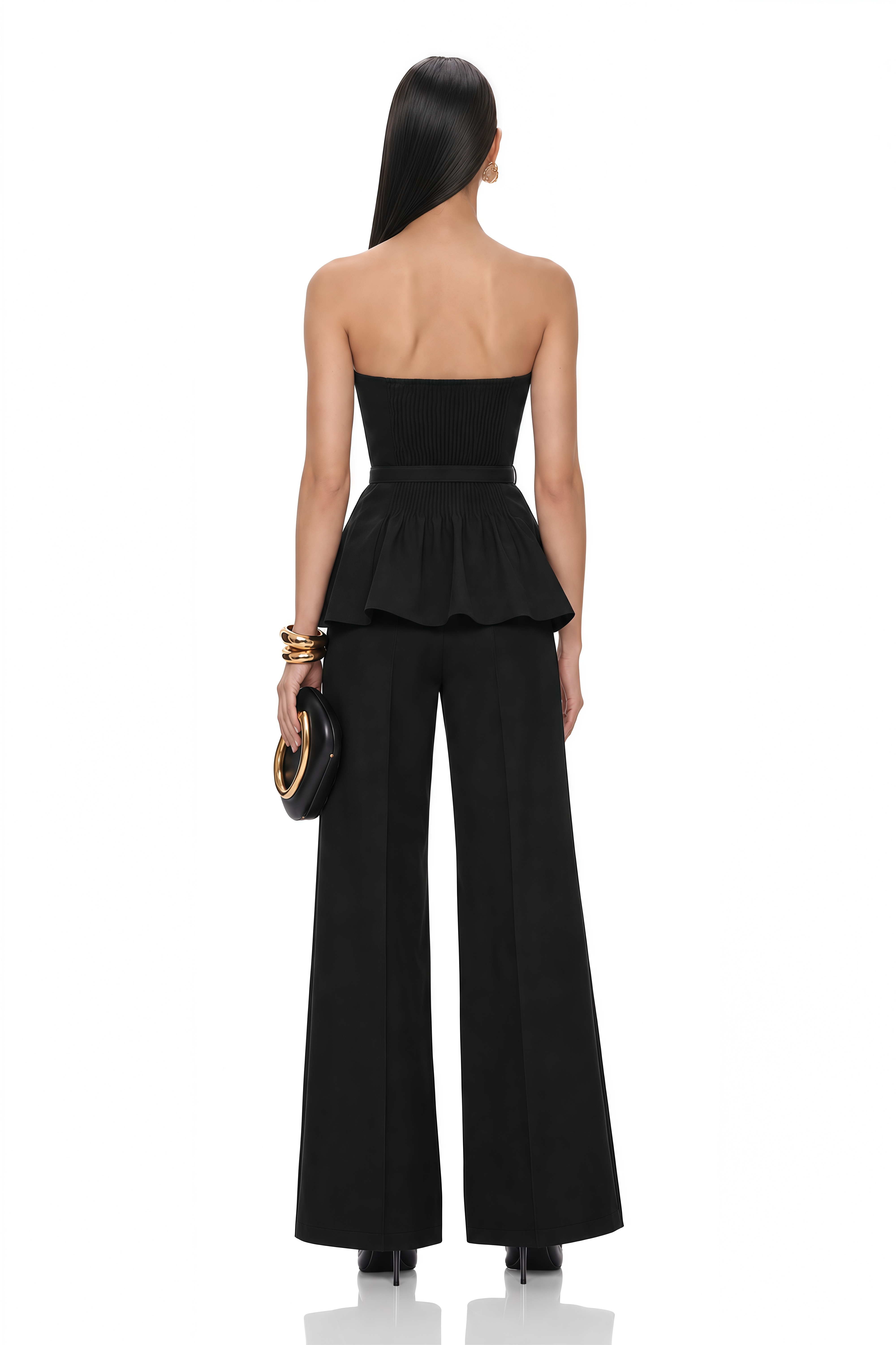 Amber Black Off Shoulder Top & Trouser Set