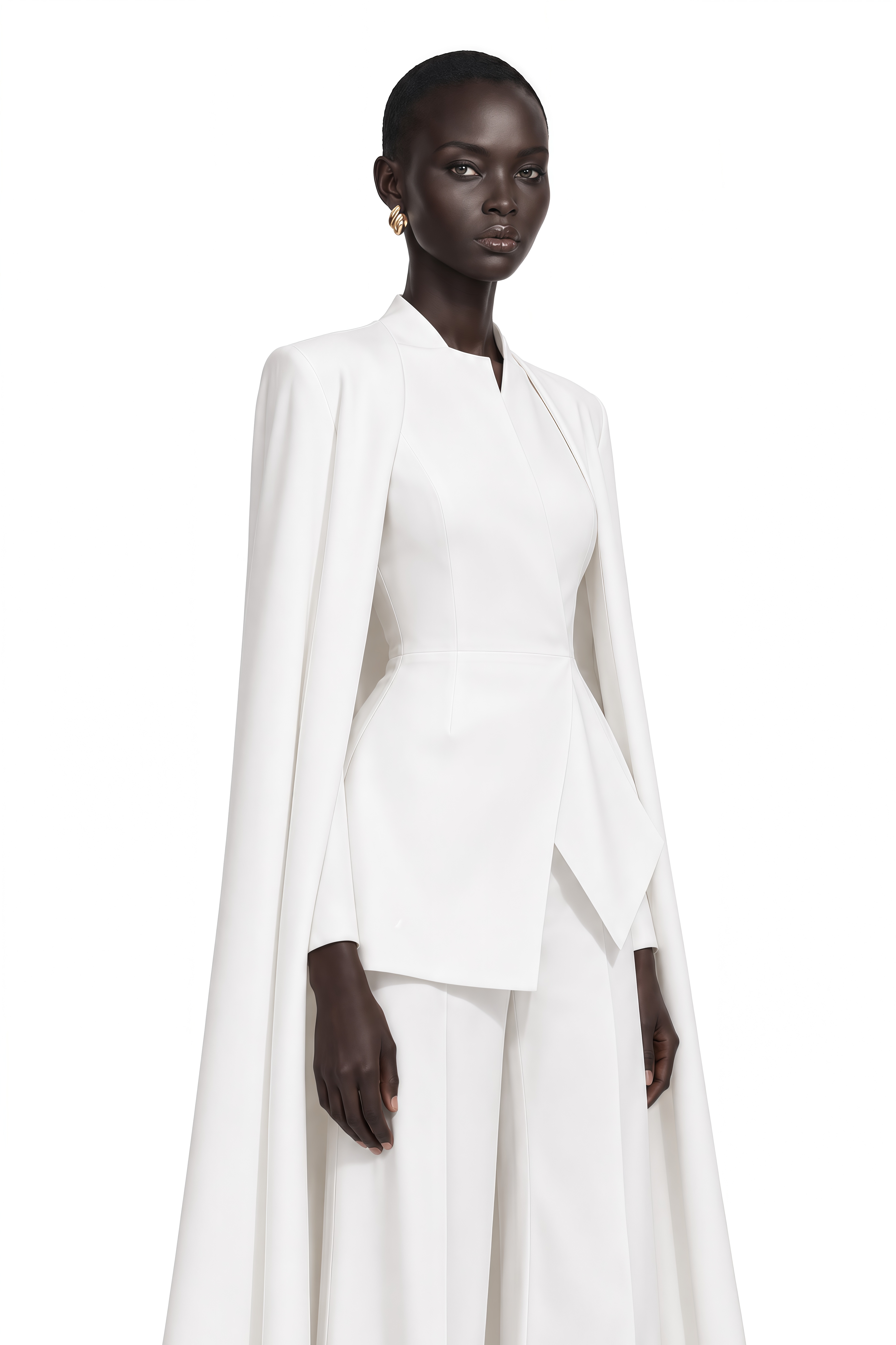 Vigdis White Cape Design Blazer & Trousers
