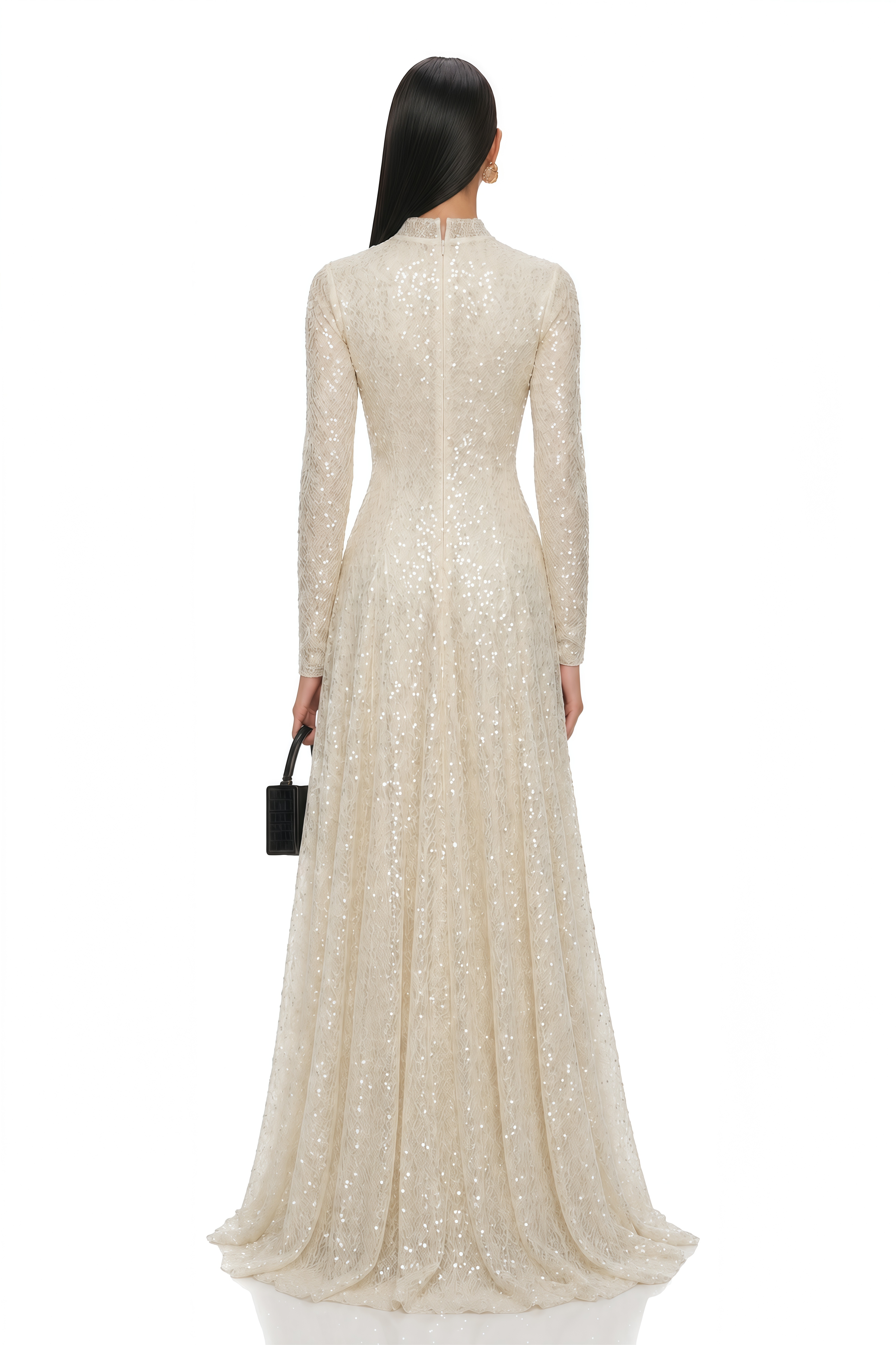 Brynhildr White Embellished Tulle Maxi Dress