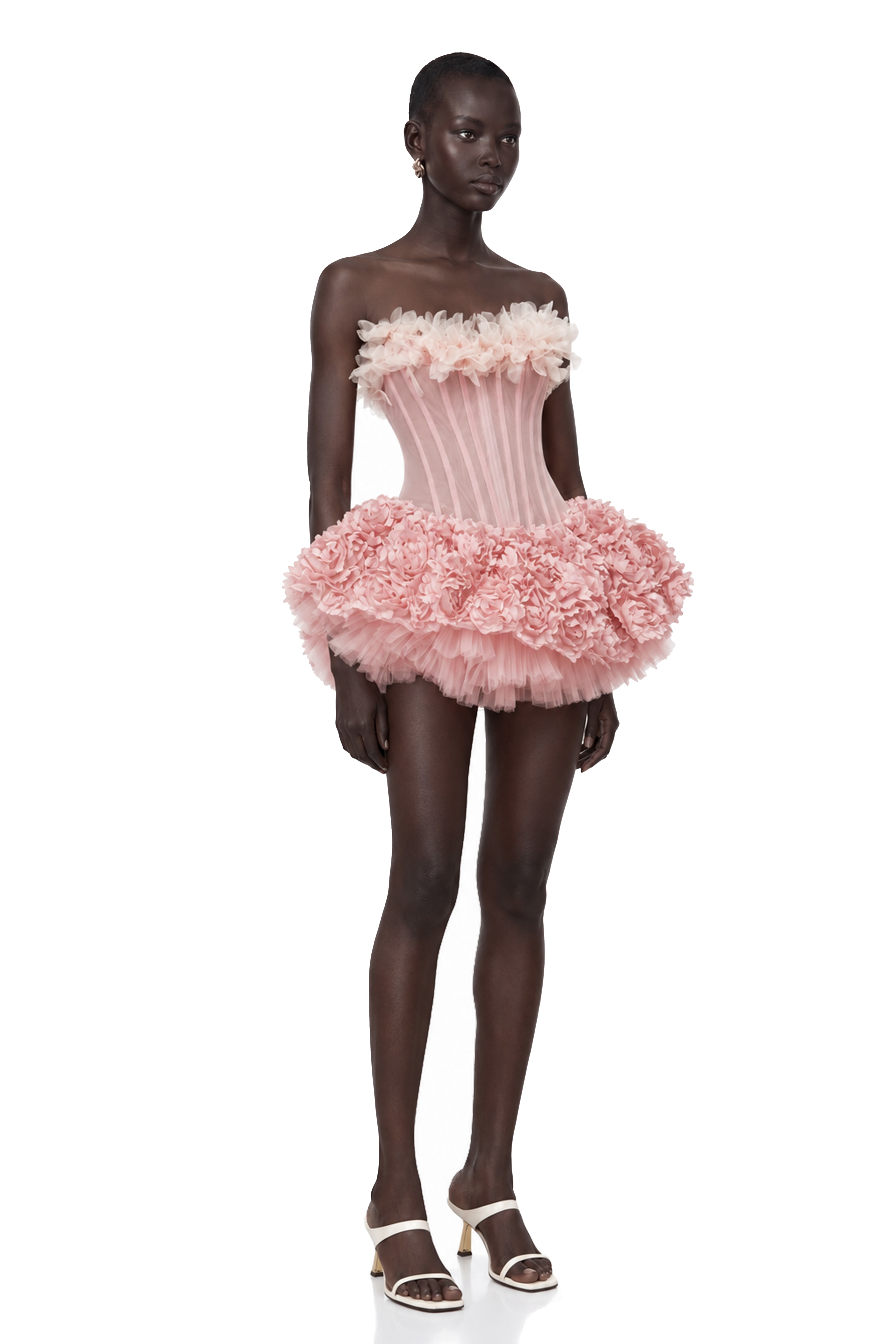 Rachel Pink 3D Petal Tulle Mini Dress