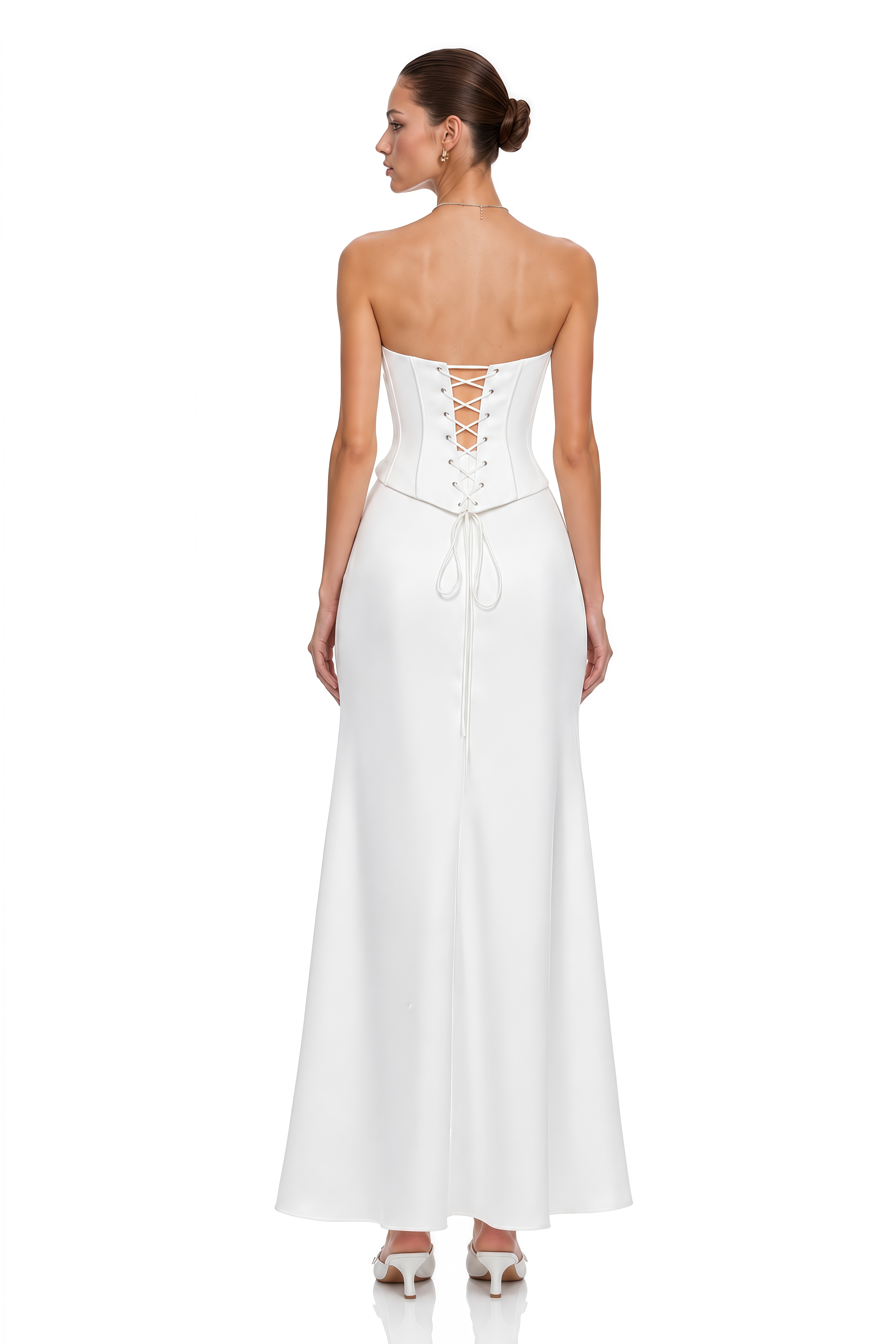 Jeanne White Off Shoulder Crop Top & Skirt Set