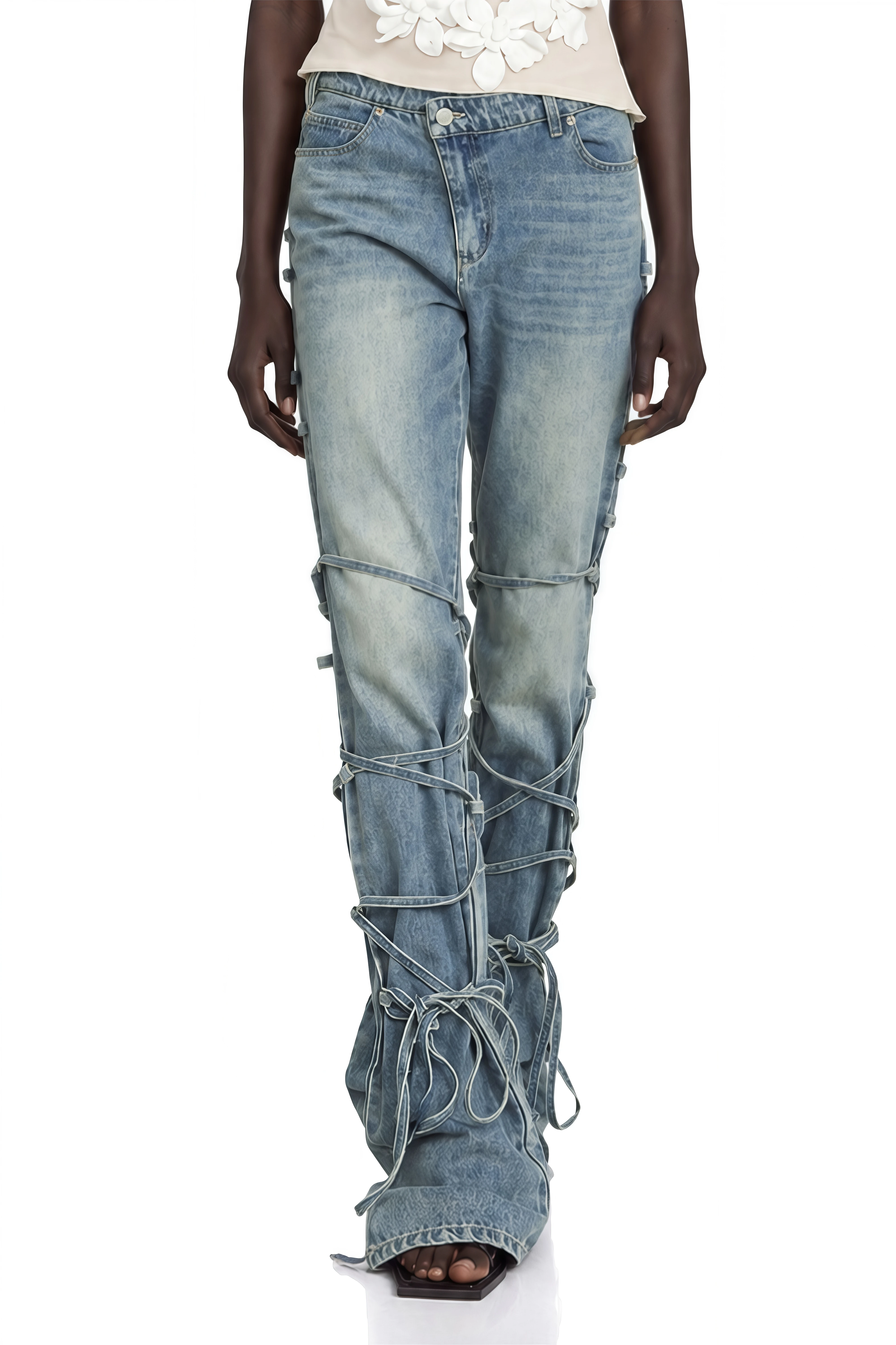 Geraldine Strap-Detail Jeans