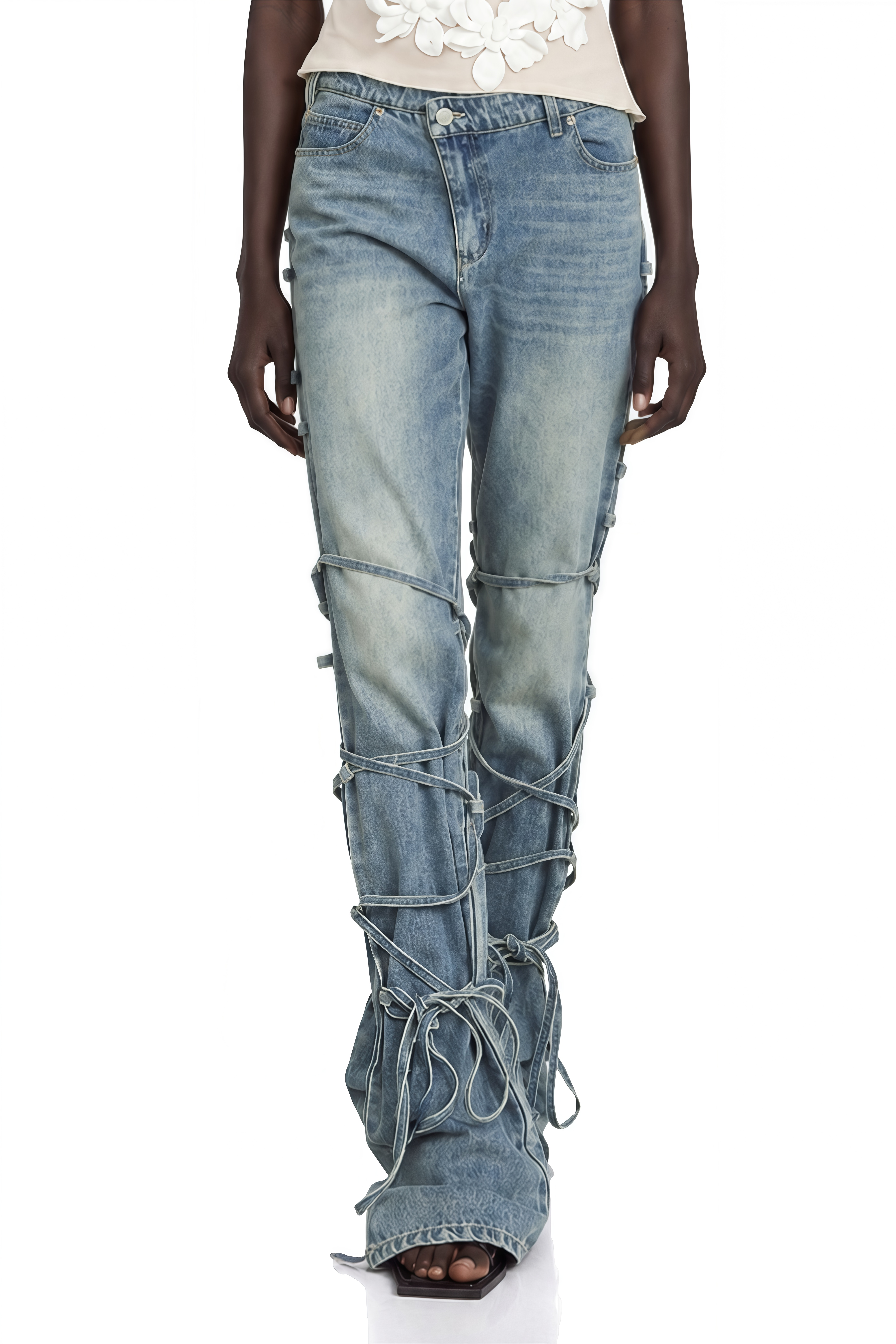 Geraldine Strap-Detail Jeans