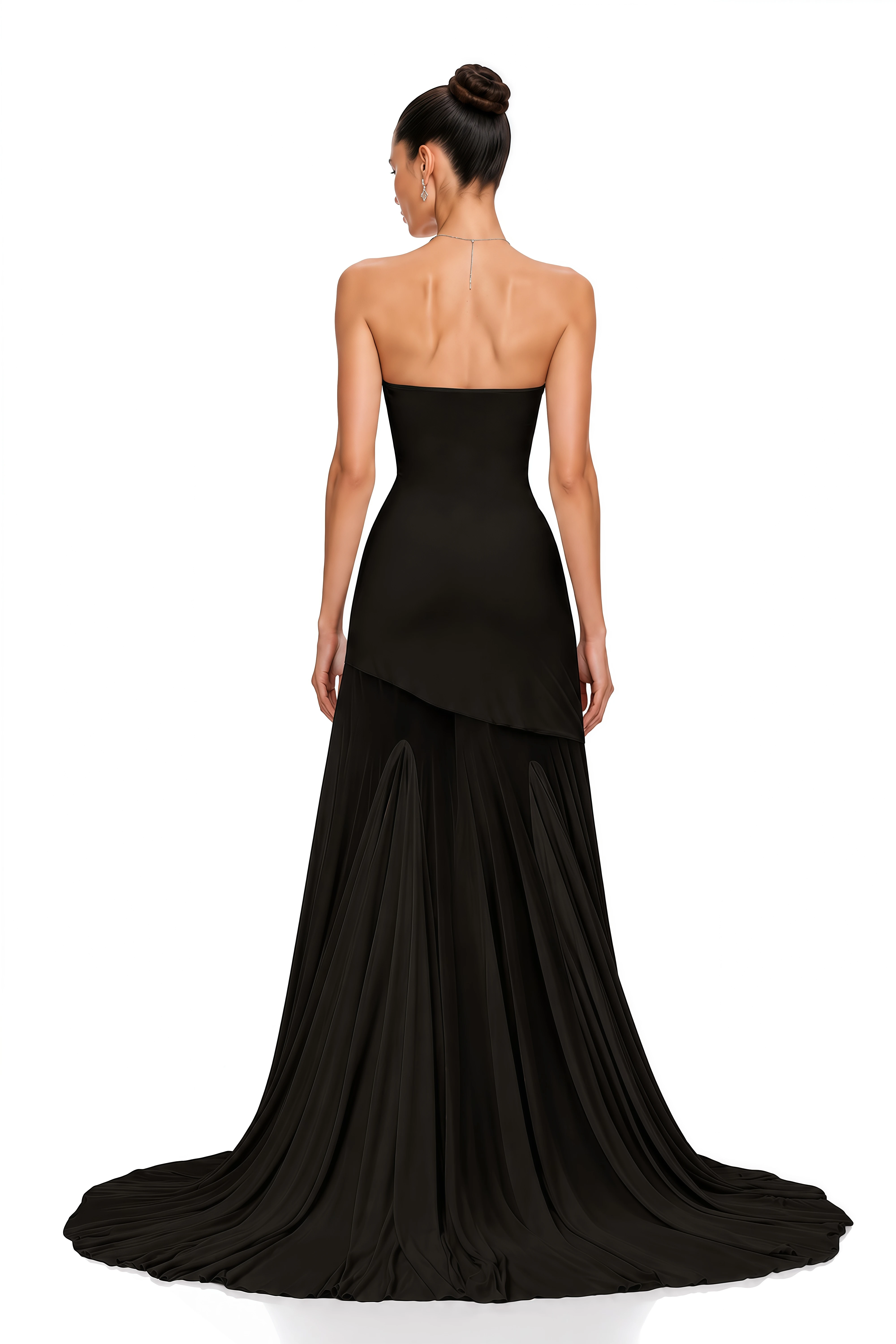Josiane Black Off-shoulder Sheer Tulle Maxi Dress
