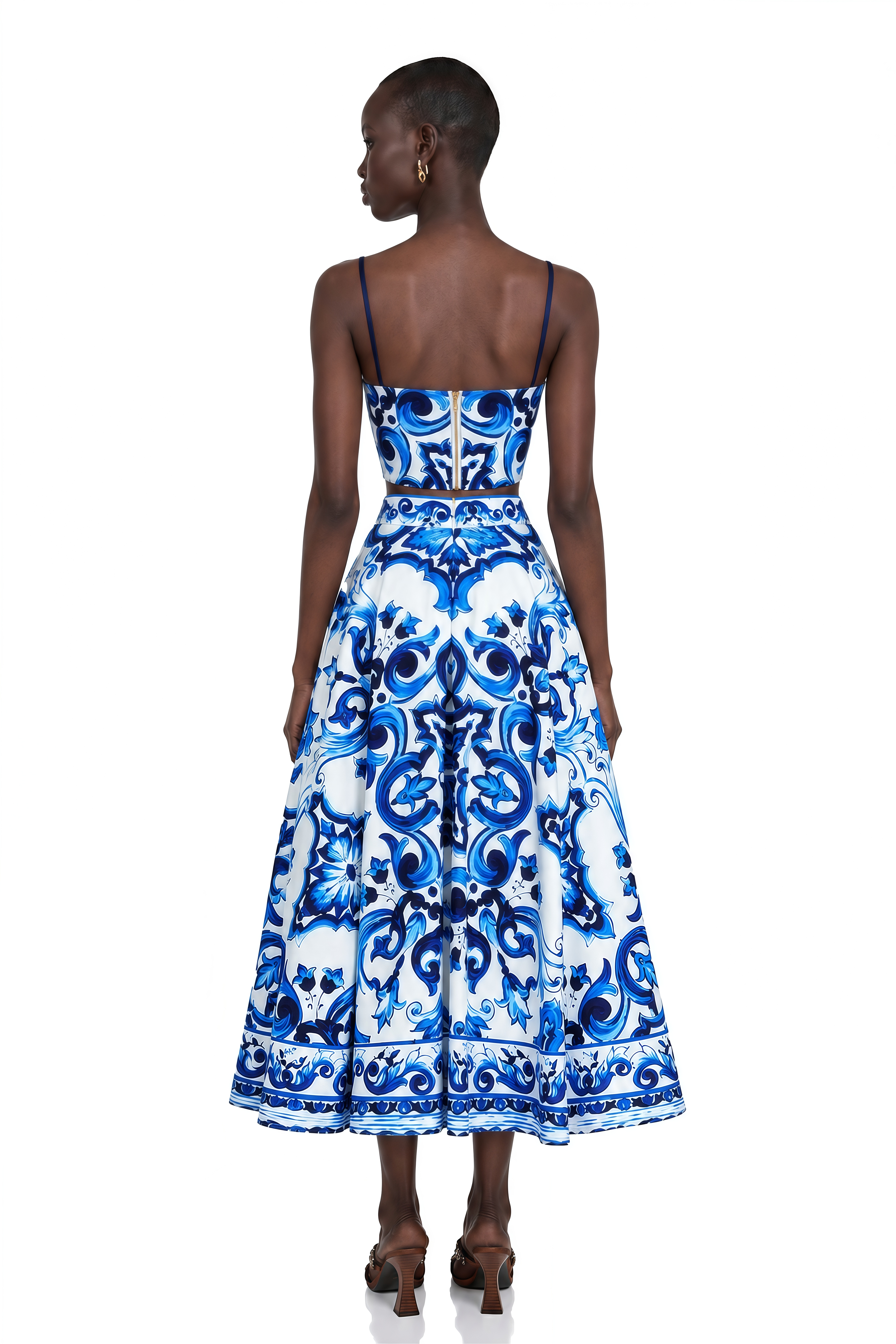 Allegra Graphic-Printed Top & Skirt Matching Set