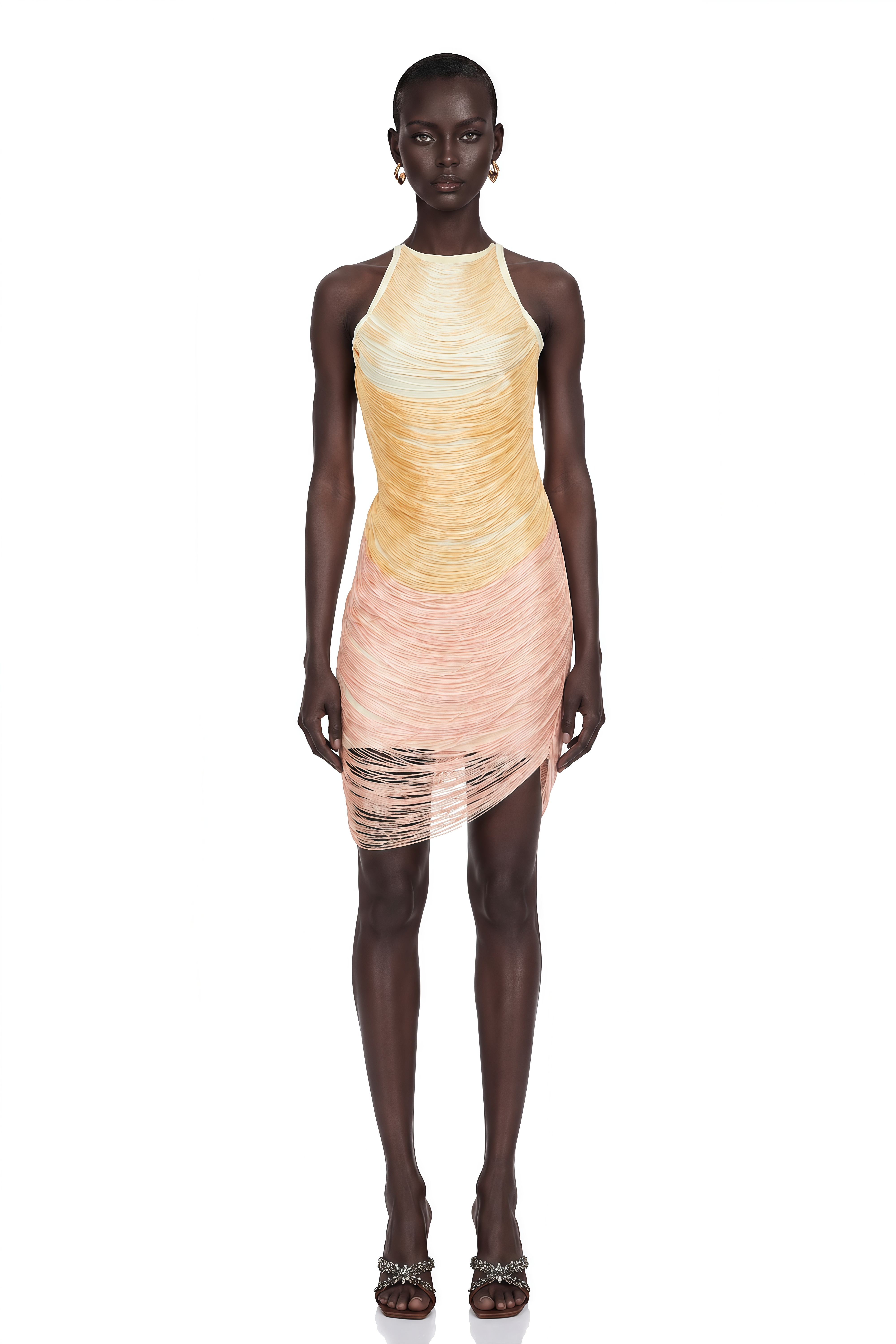 Ondine Yellow Ombre Mini Dress