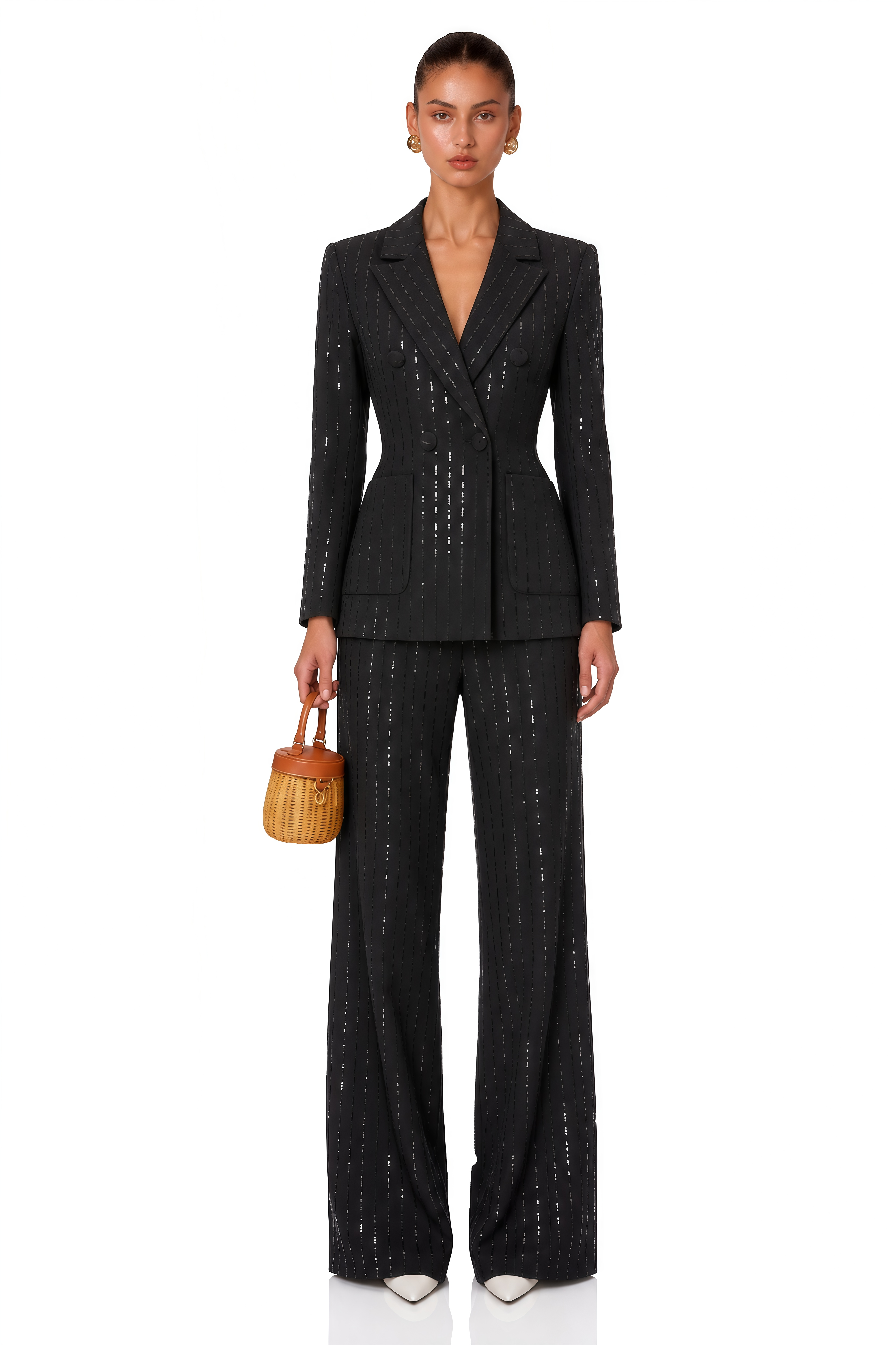 Leonie Black Sequin Blazer & Trouser Set