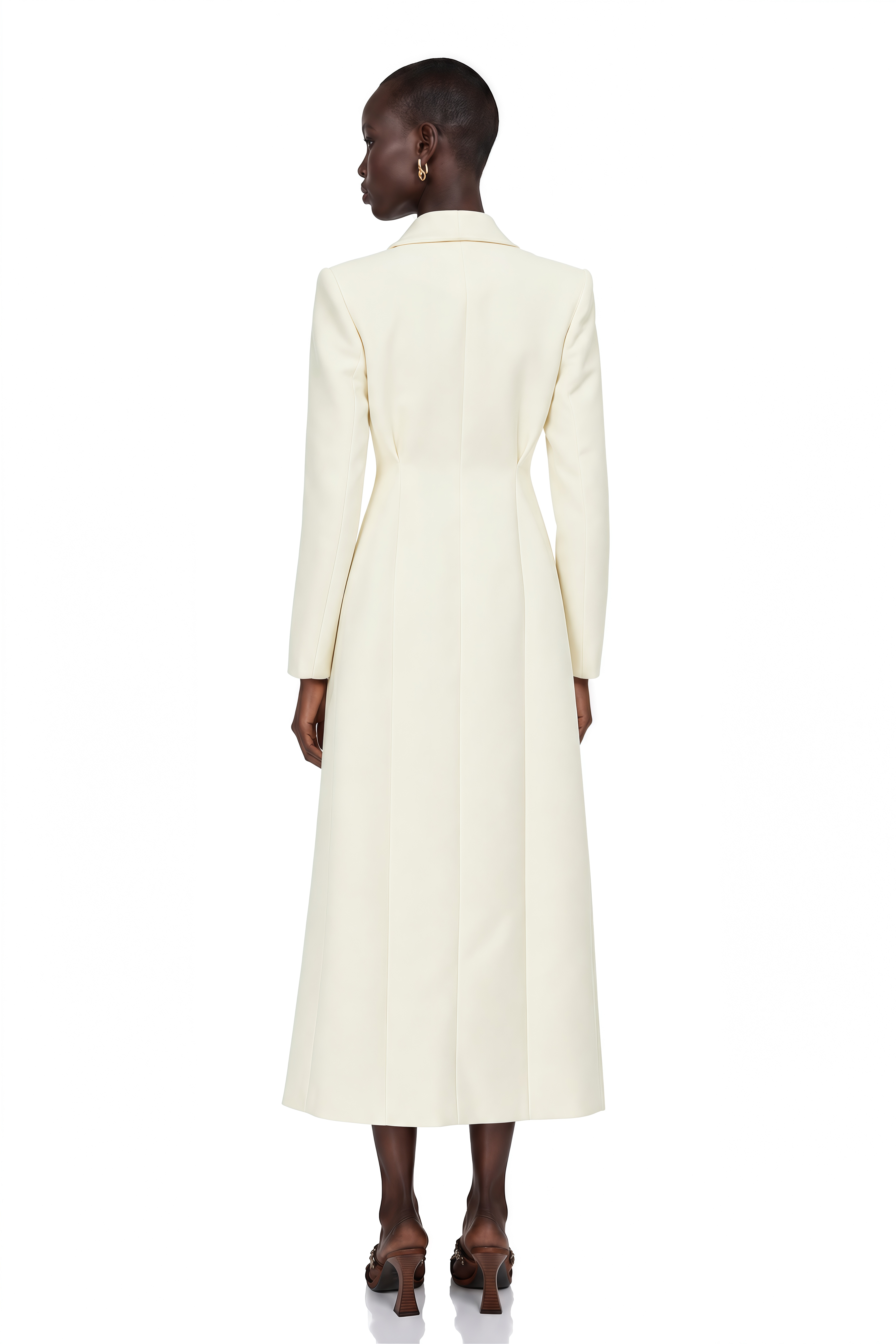 Yvonne Neutrals Crystal-buttoned Coat