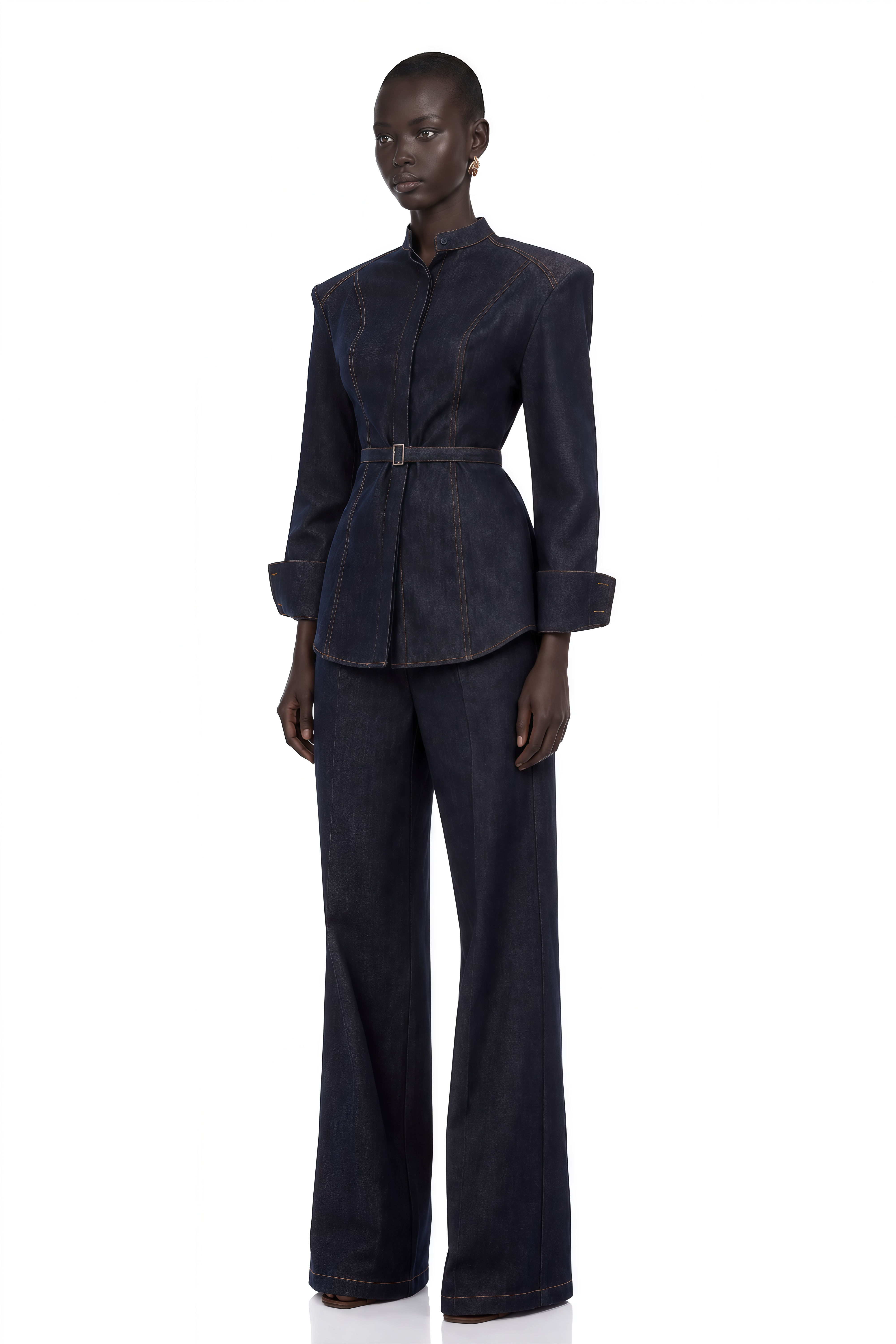 Thaddeus Blue Belted Blazer & Trousers Set