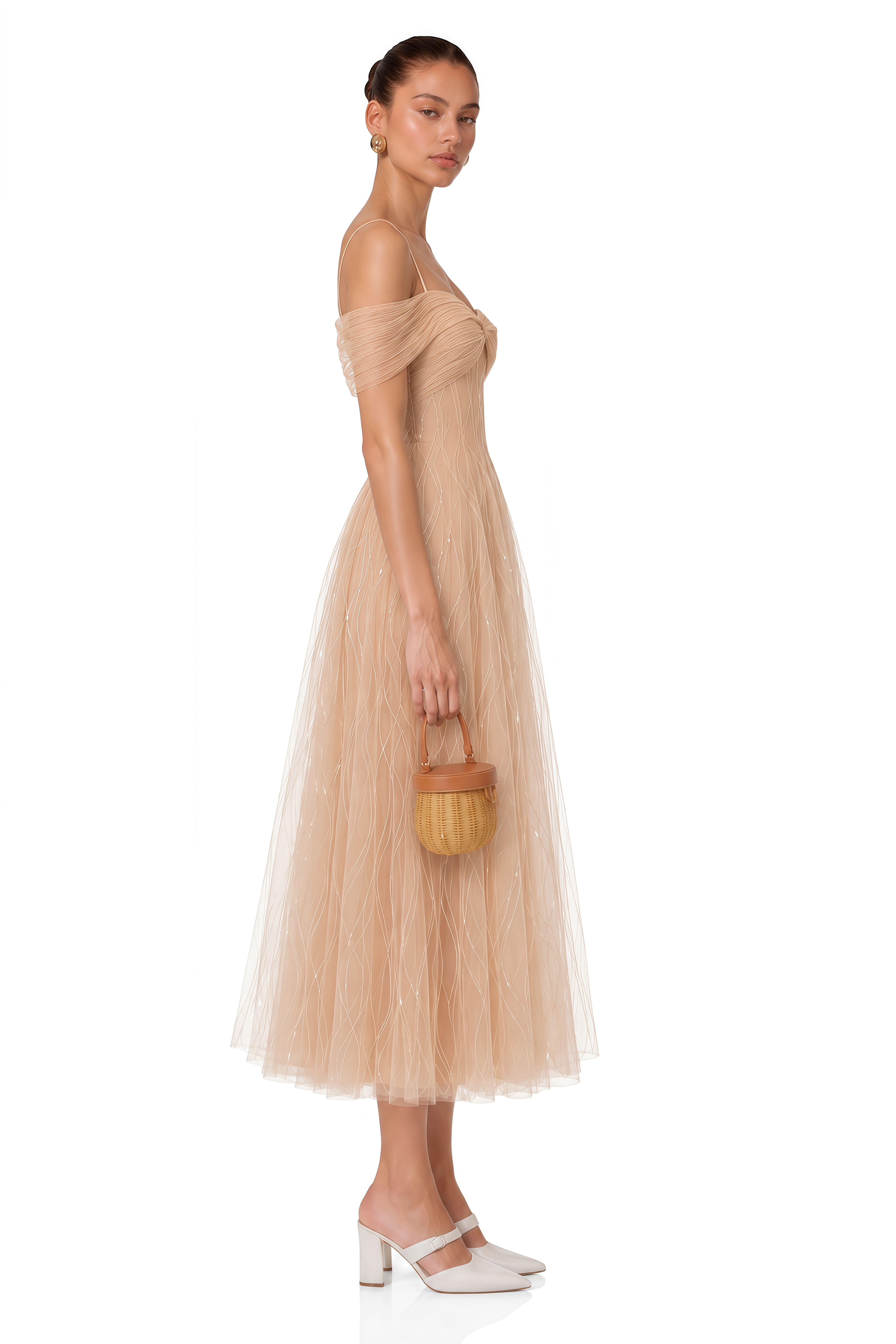 Costanza Pink Sweetheart Ruched Maxi Dress