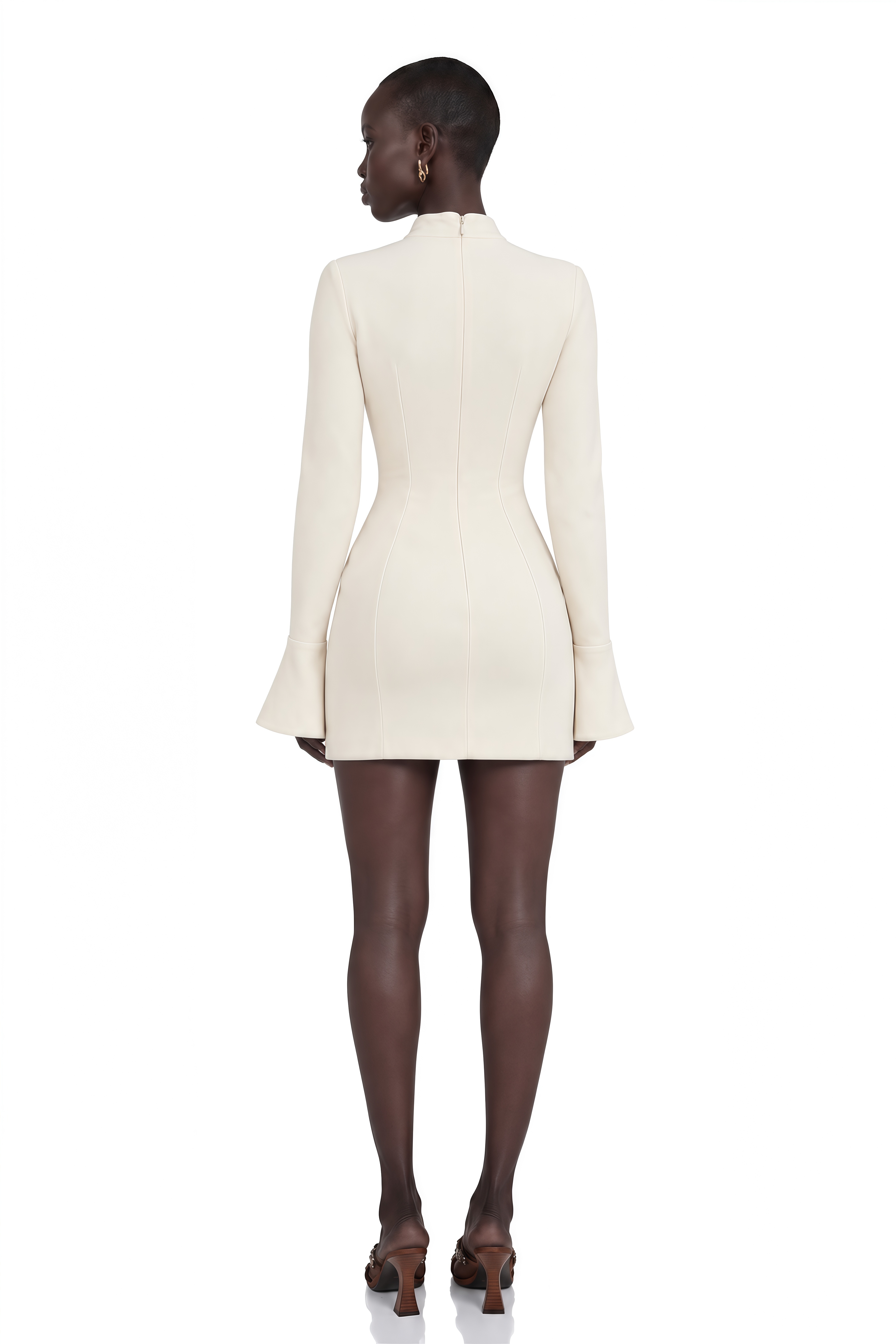 Chloé Cream-White Fitted Mini Dress