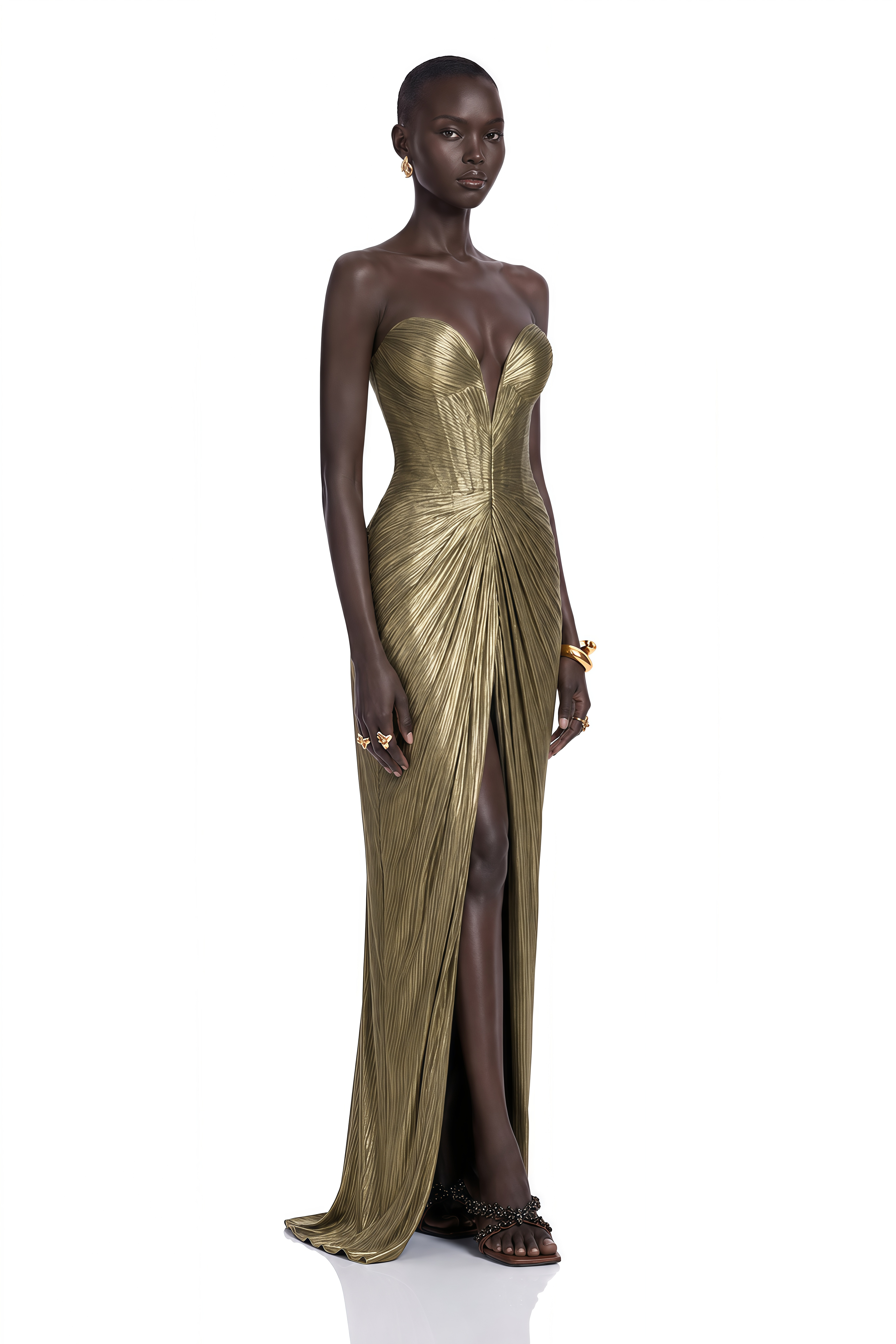 gold off the shoulder maxi dress Guillermo Off-Shoulder elegant off shoulder long dress