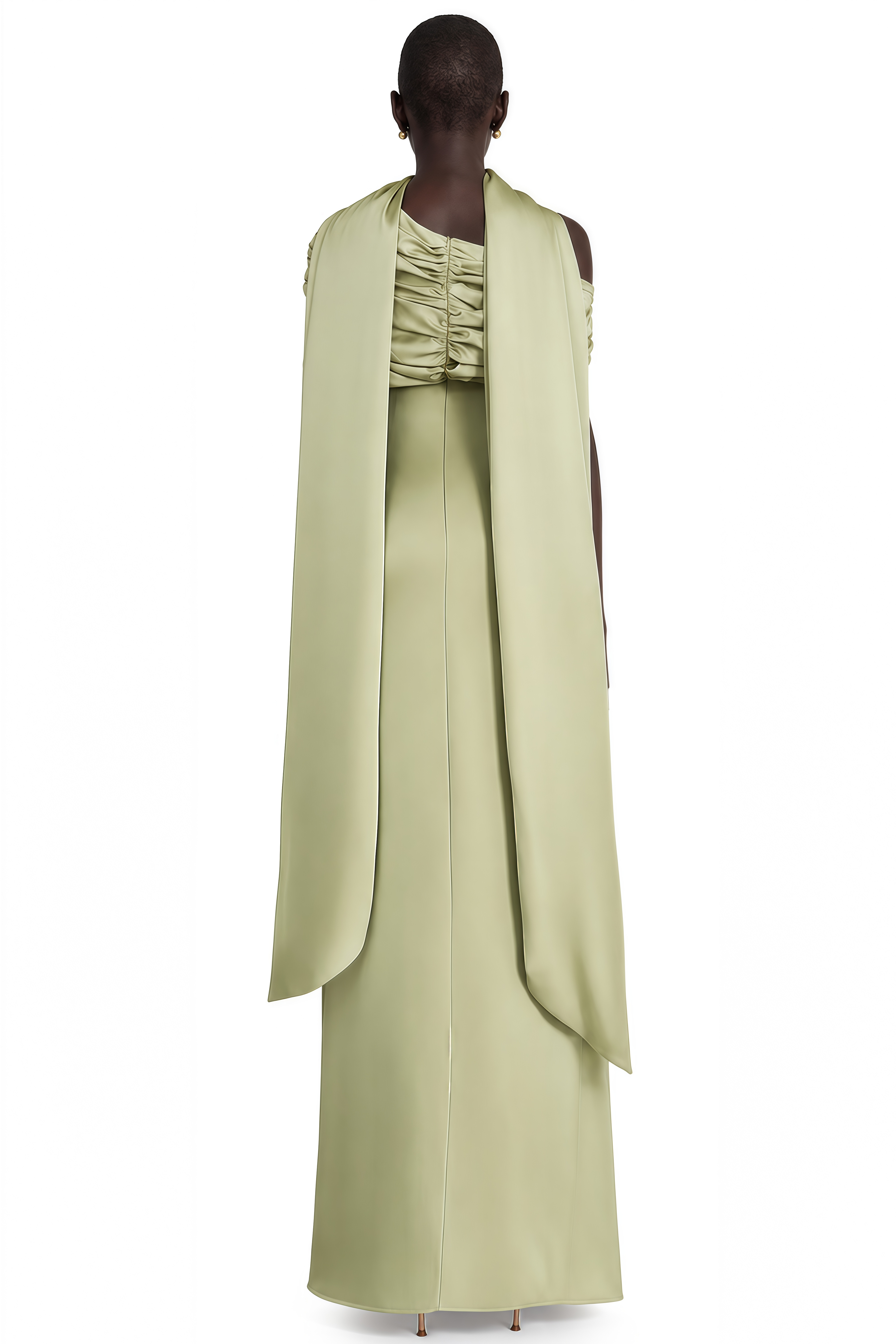 Benedetta Green One Shoulder Satin Maxi Dress – Miss Rosier