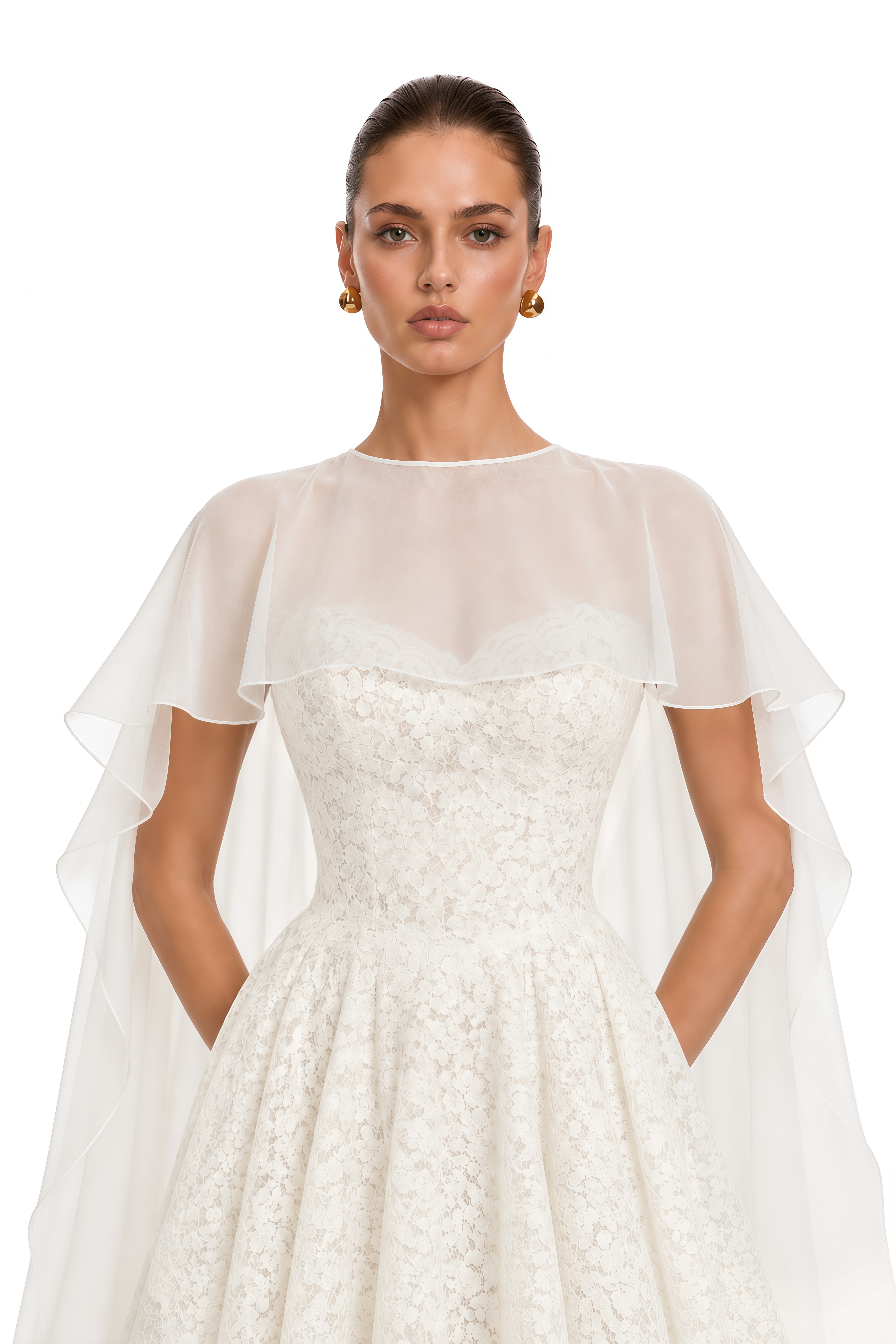 Aulera White Floral Lace Maxi Gown