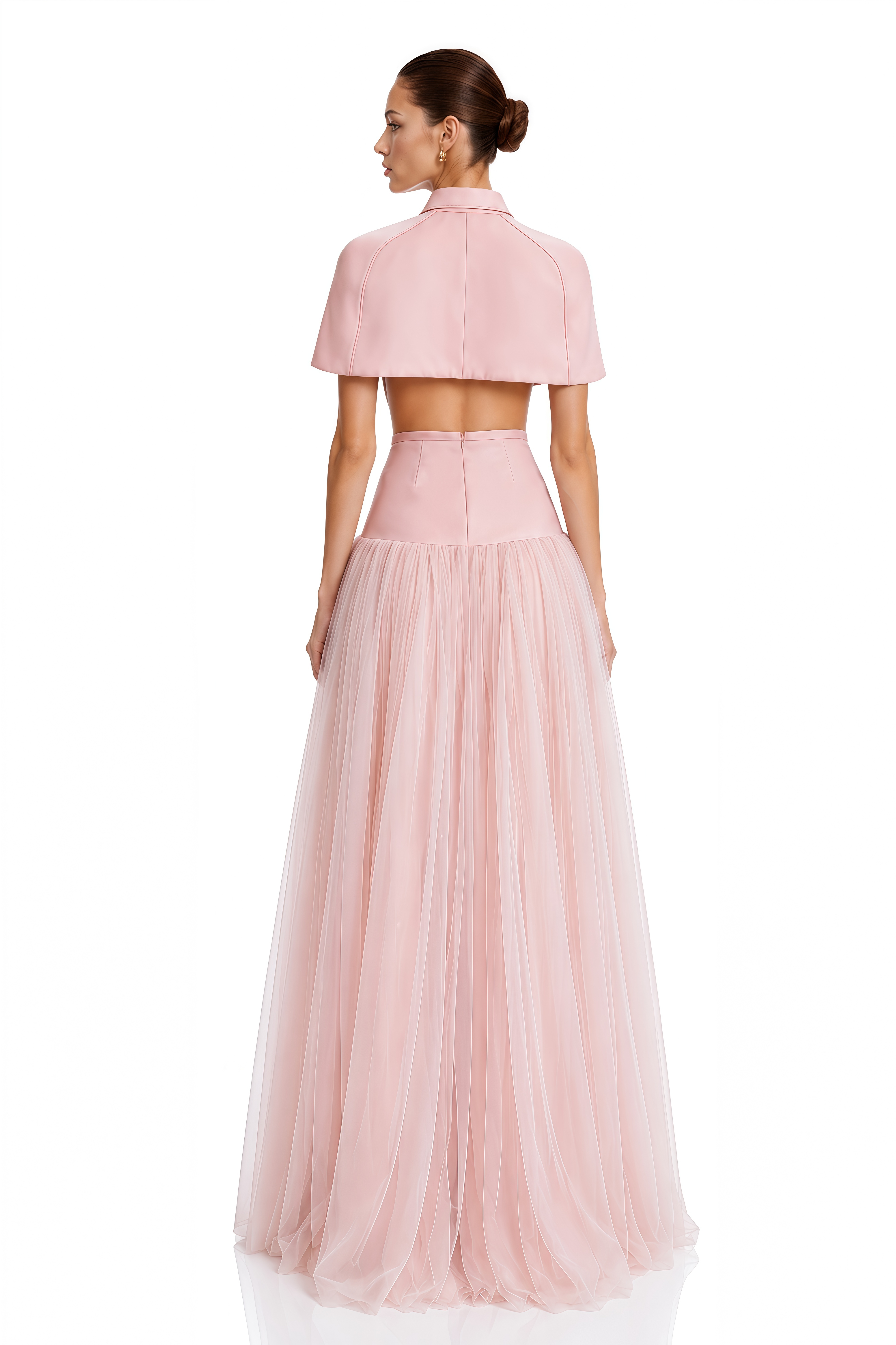 Clara Pink Cape Top & Tulle Skirt Set