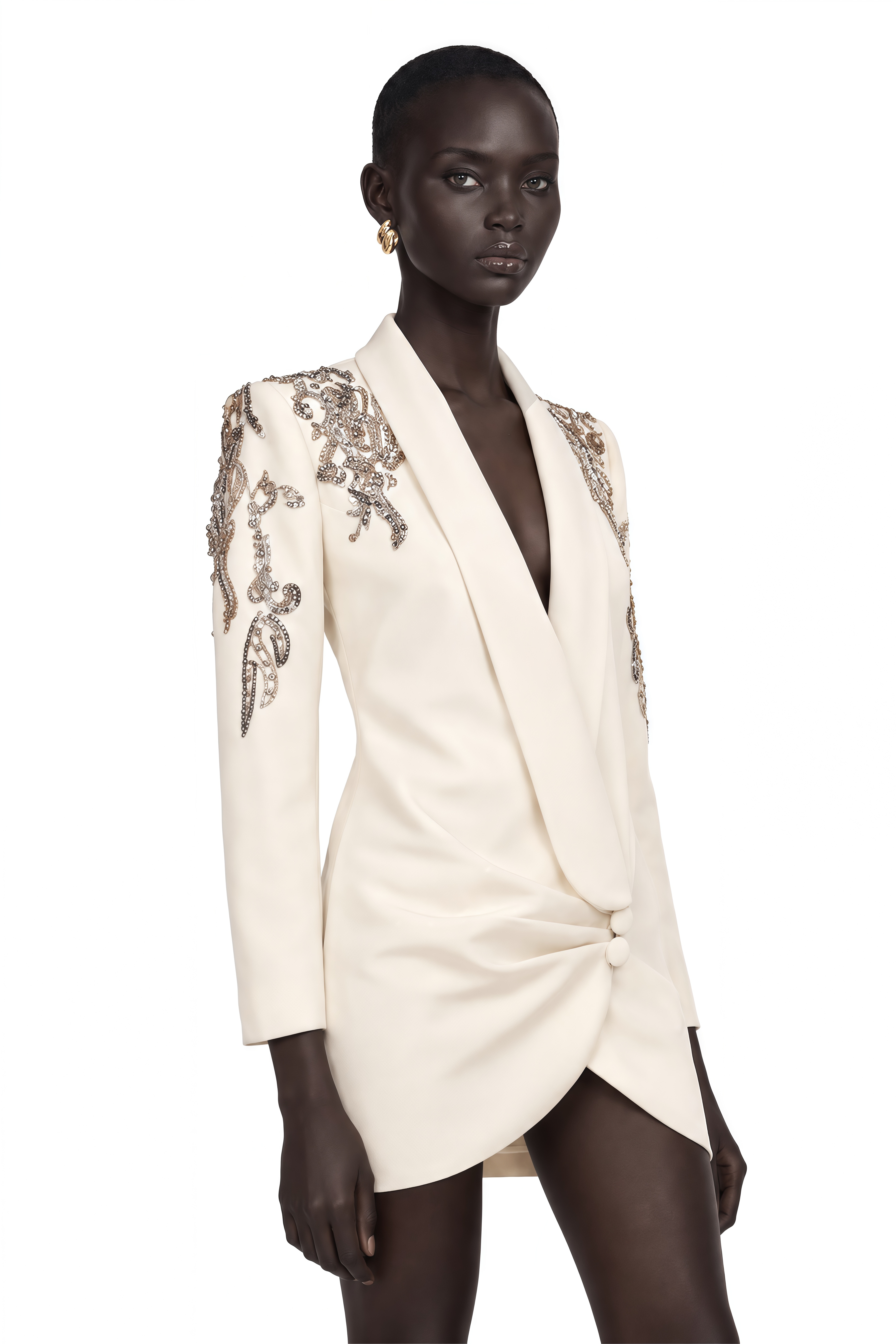 Éléna Embellished Sequined Blazer Dress