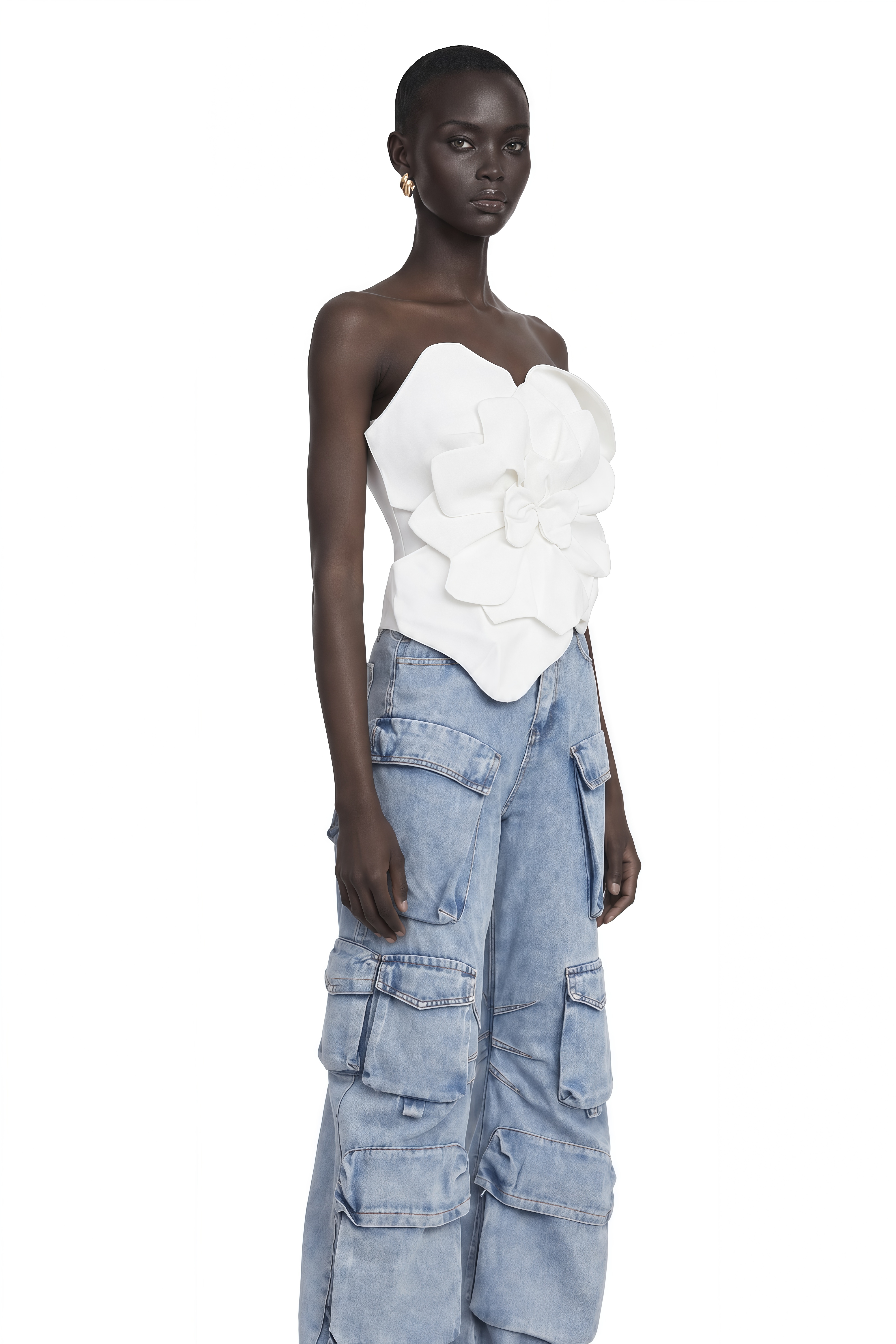 Pénélope White Floral Off-Shoulder Top