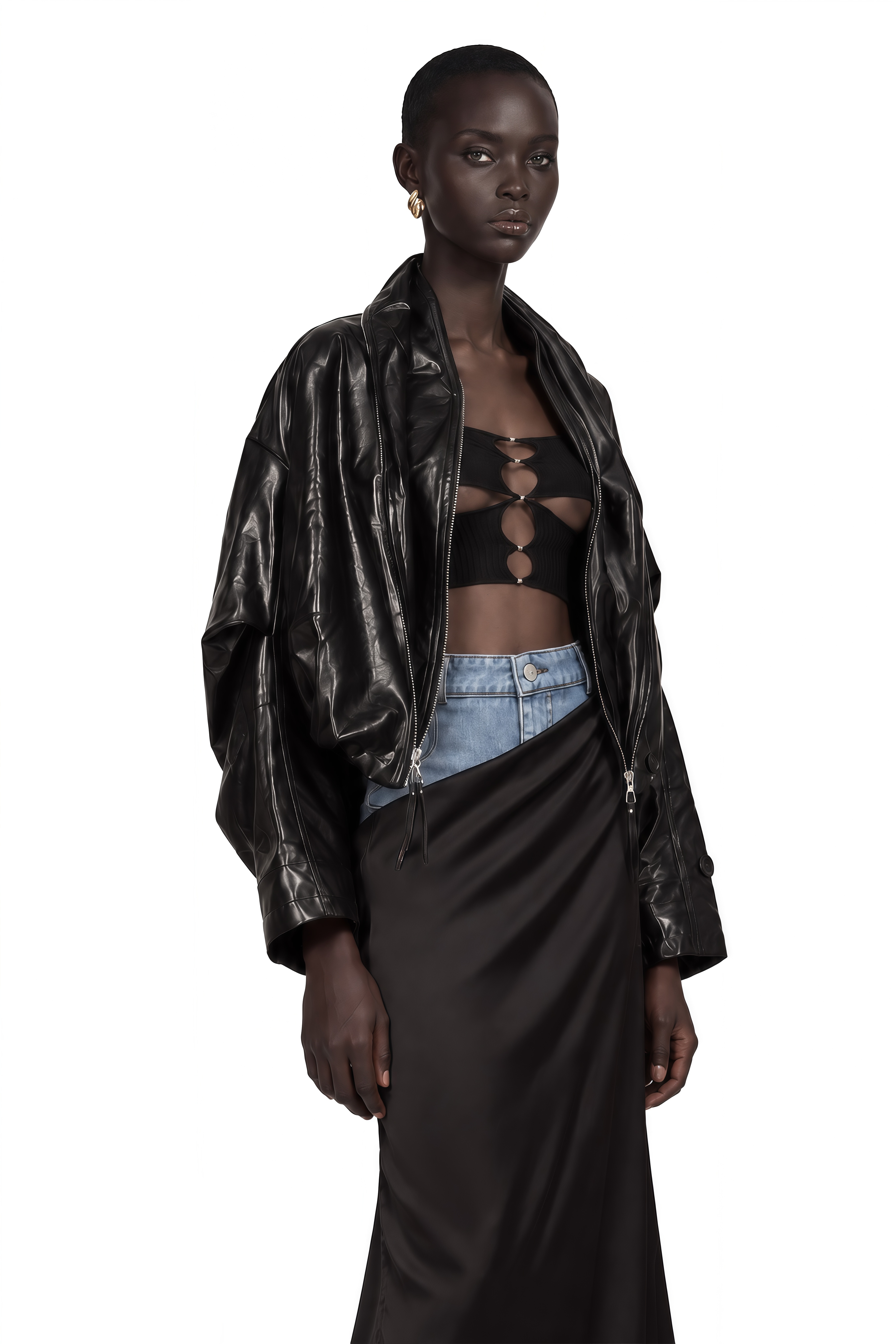 Virginie Quilted Cropped Leather Jacket