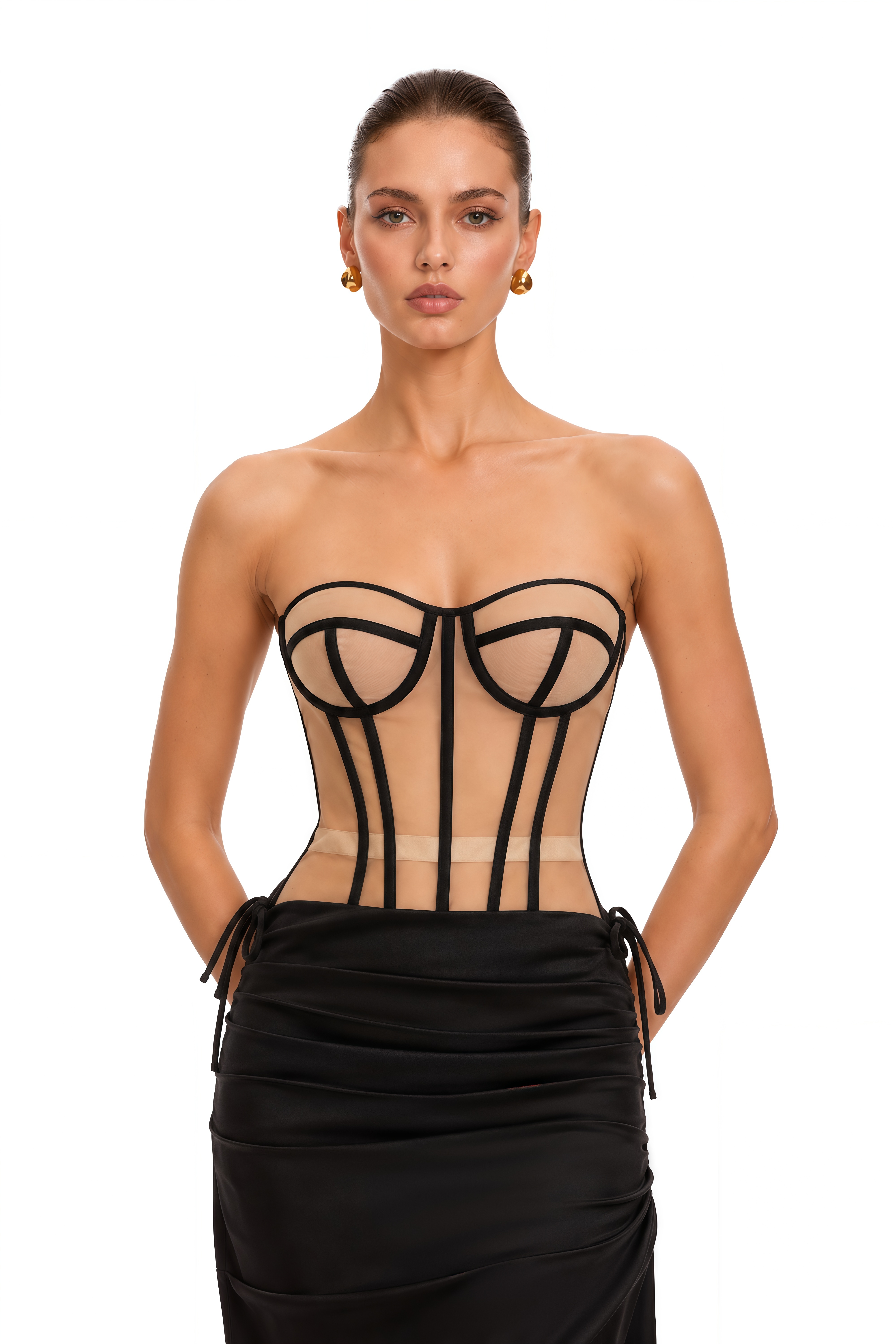 Alejandro Black Corset Top & Black Skirt Set